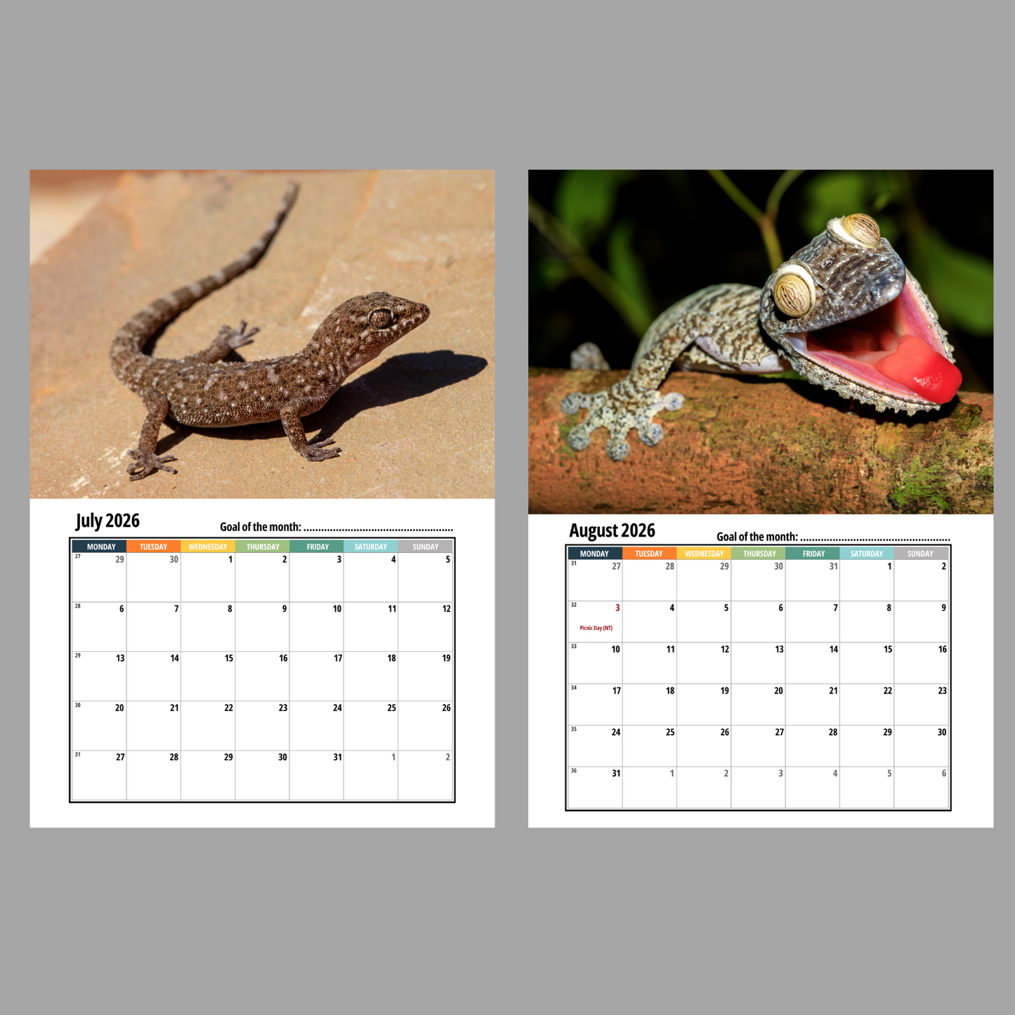 2026 Gecko Calendar