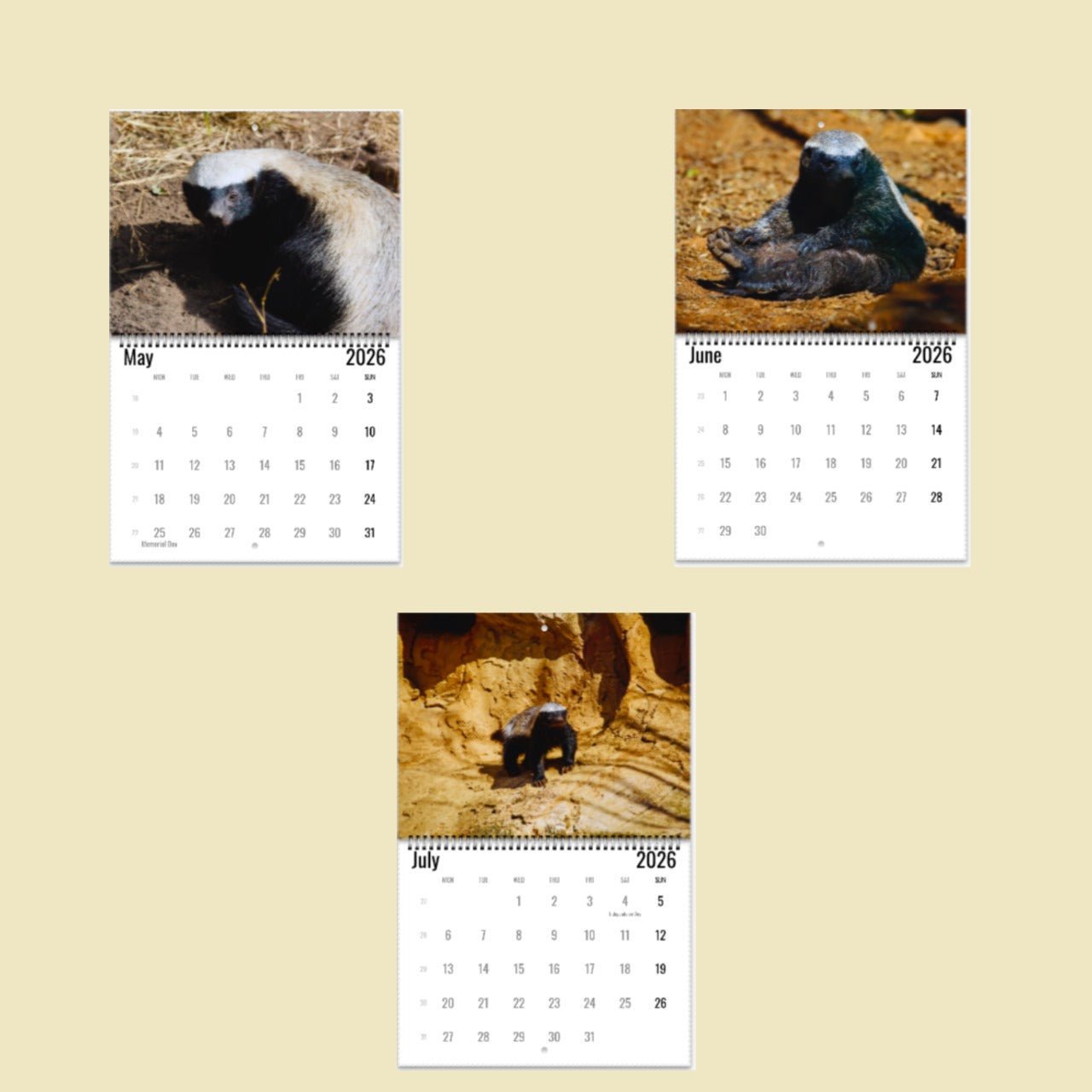 2026 Honey Badger Calendar