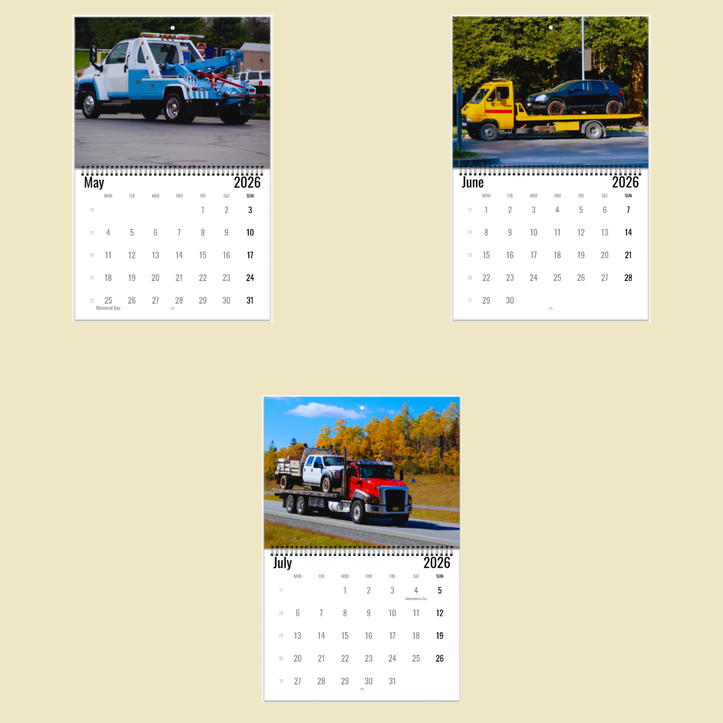 2026 Tow Truck Calendar