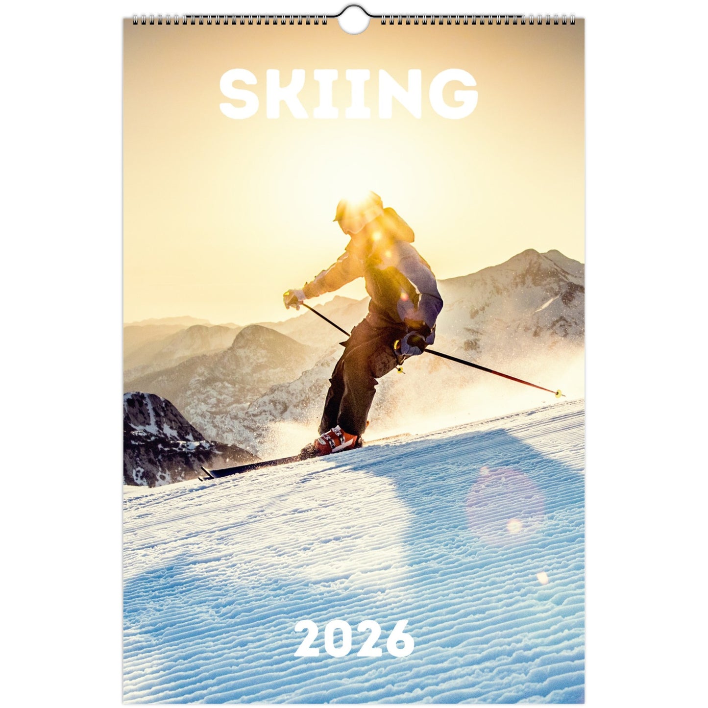 Skiing Wall Calendar 2026