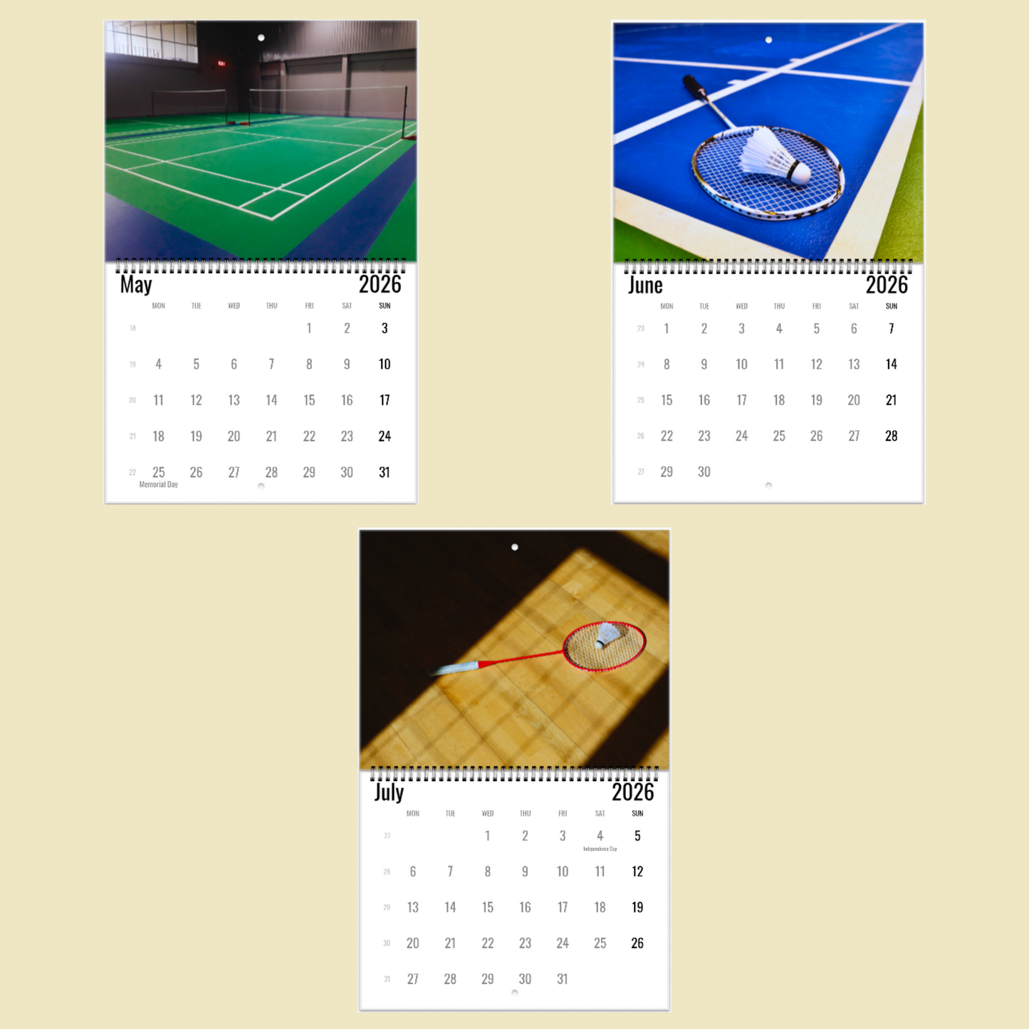 Badminton Wall Calendar 2026