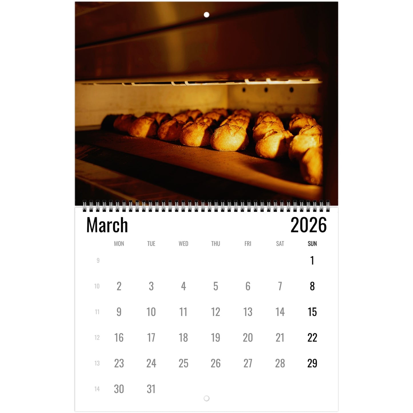 Baking Wall Calendar 2026