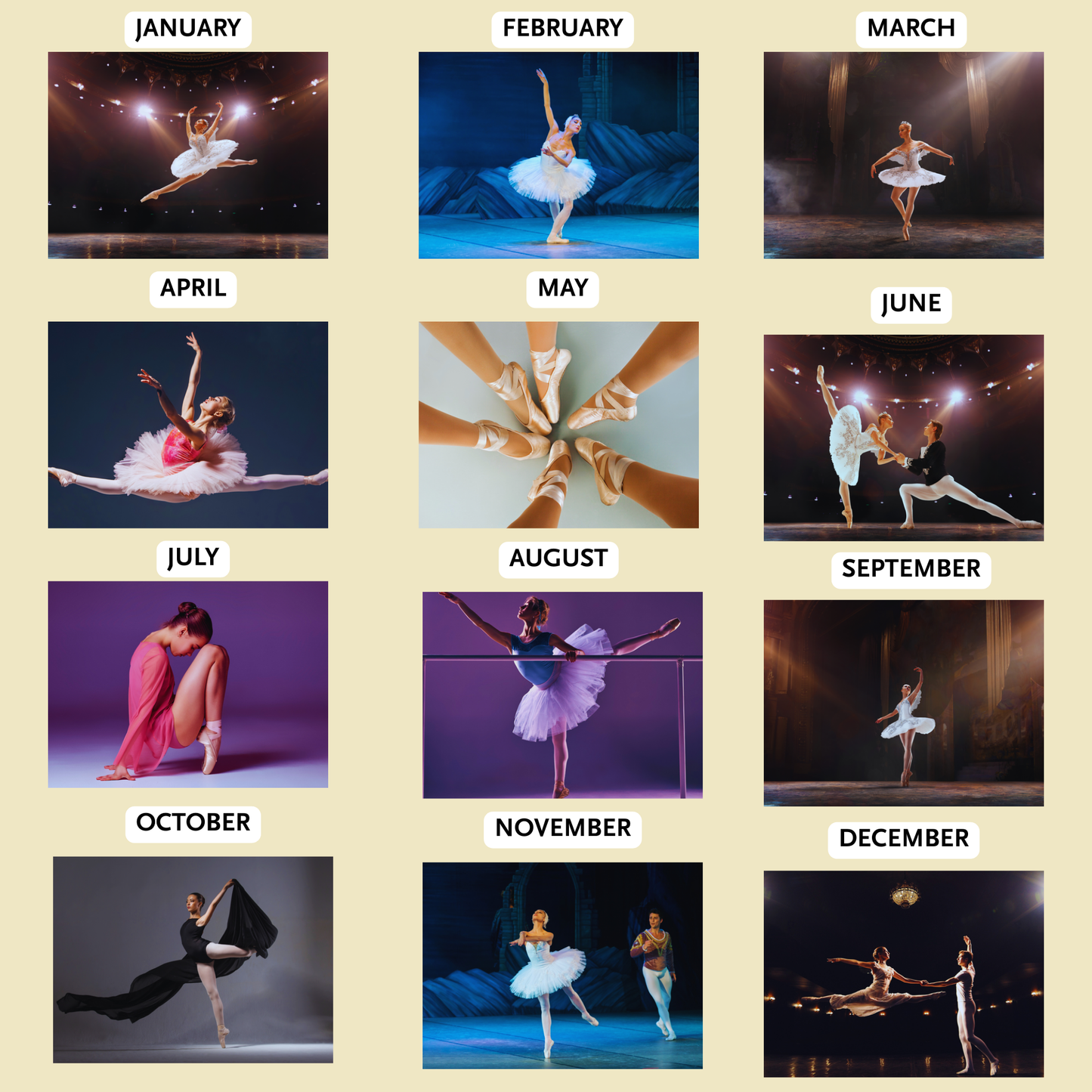 Ballet Wall Calendar 2026