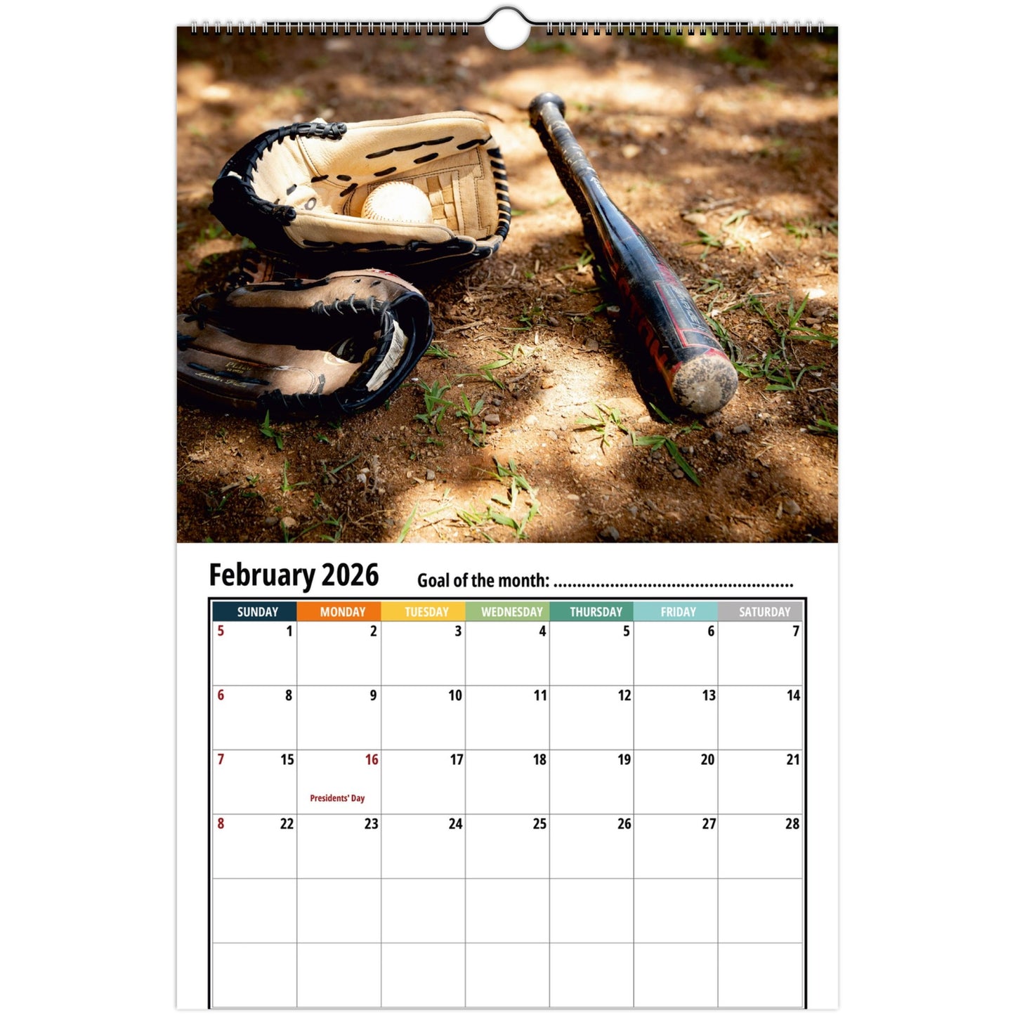 Baseball Wall Calendar 2026