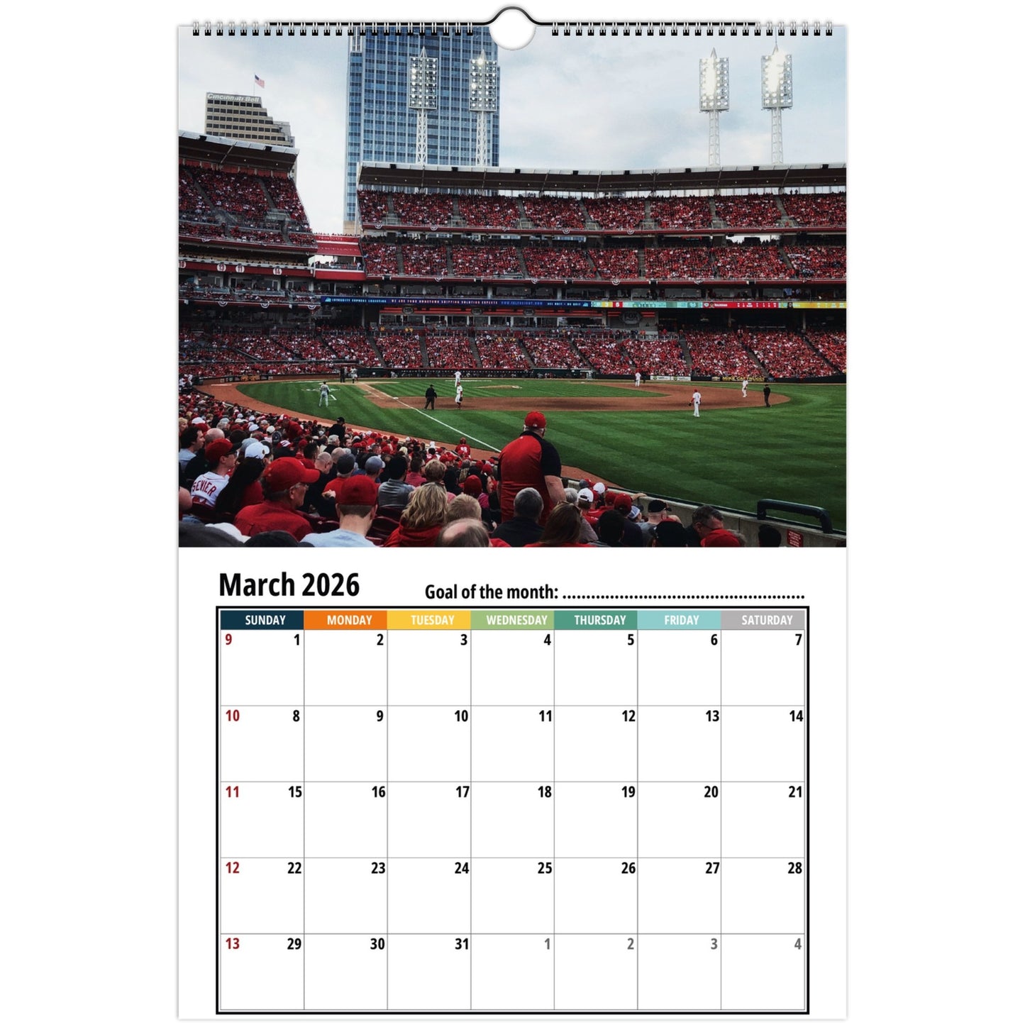 Baseball Wall Calendar 2026