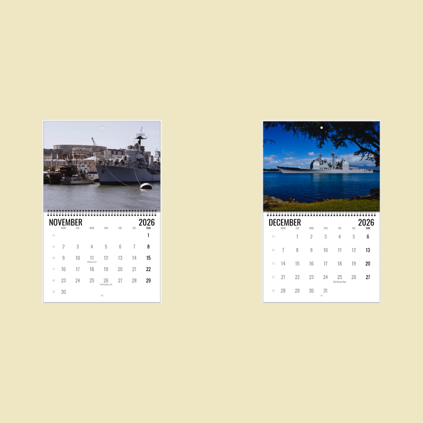 Battleship Wall Calendar 2026