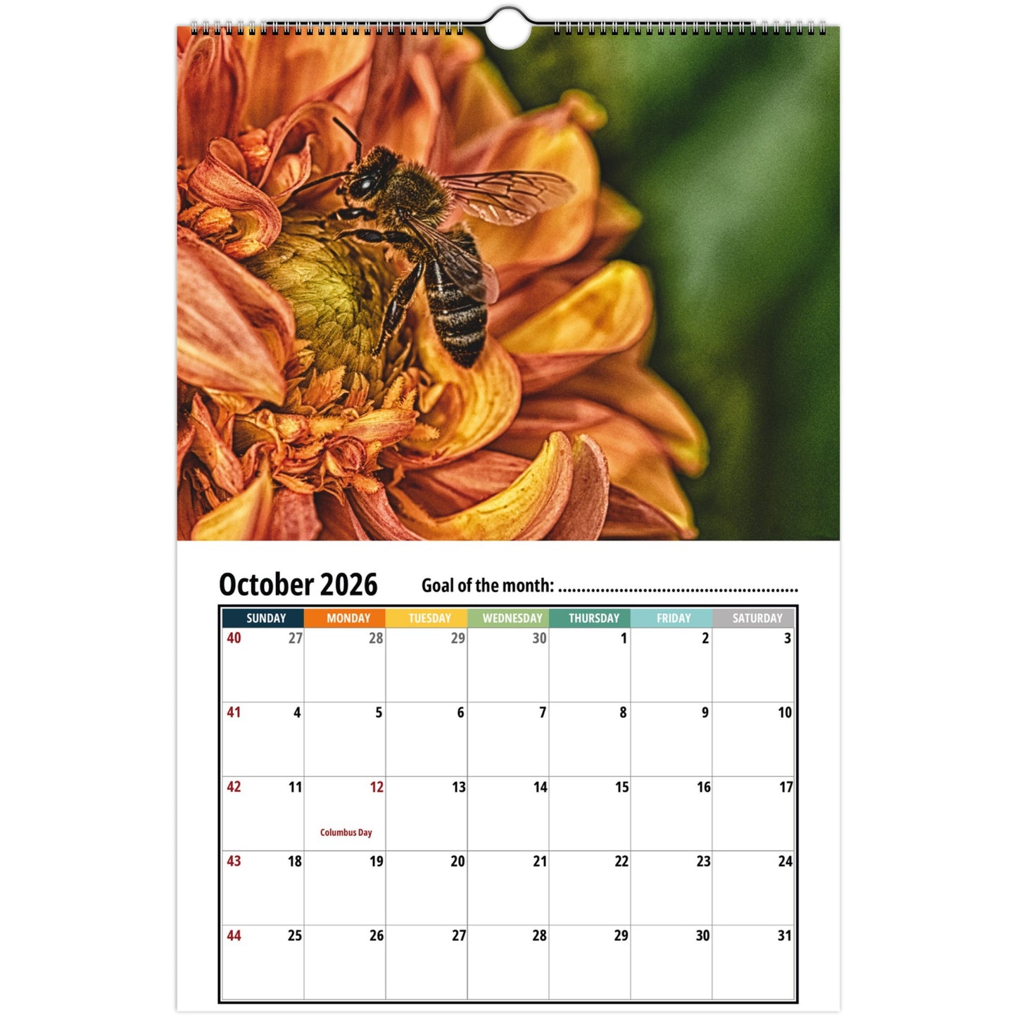 Bee Wall Calendar 2026