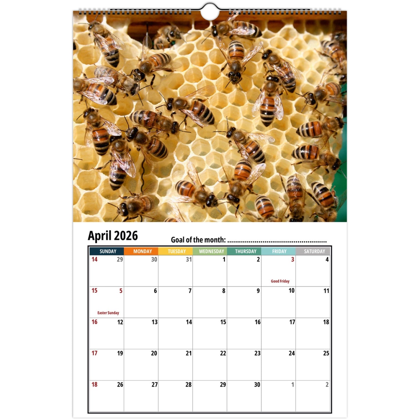 Bee Wall Calendar 2026