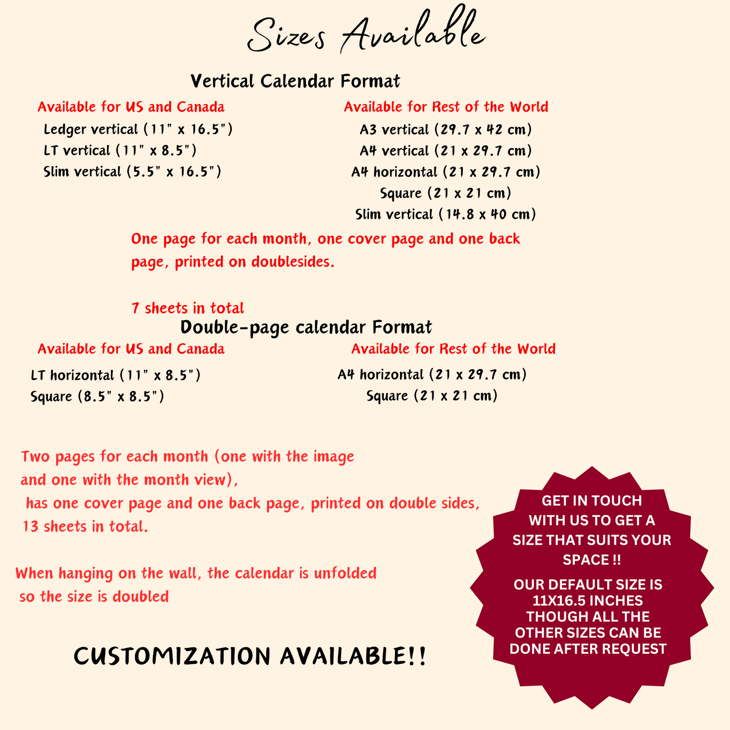 Cactus Wall Calendar 2026