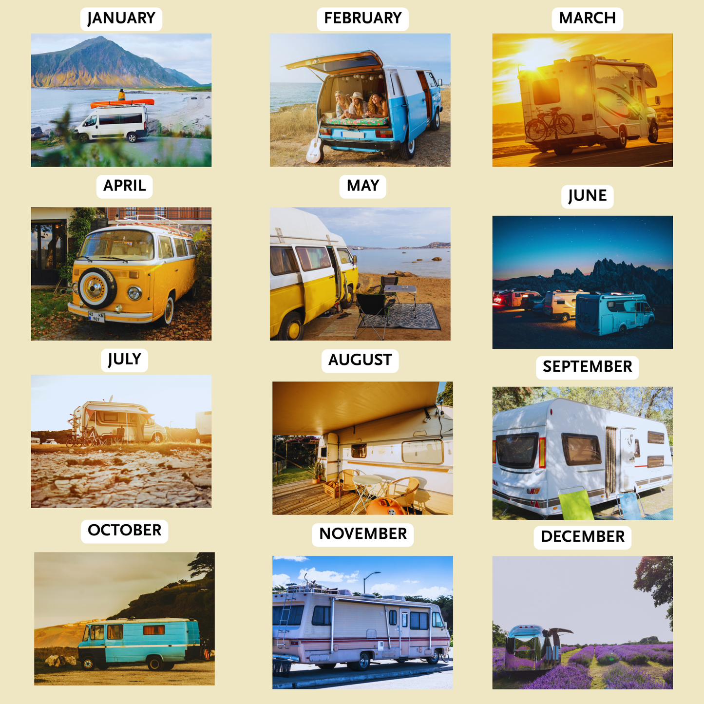Camper Van Calendar 2026