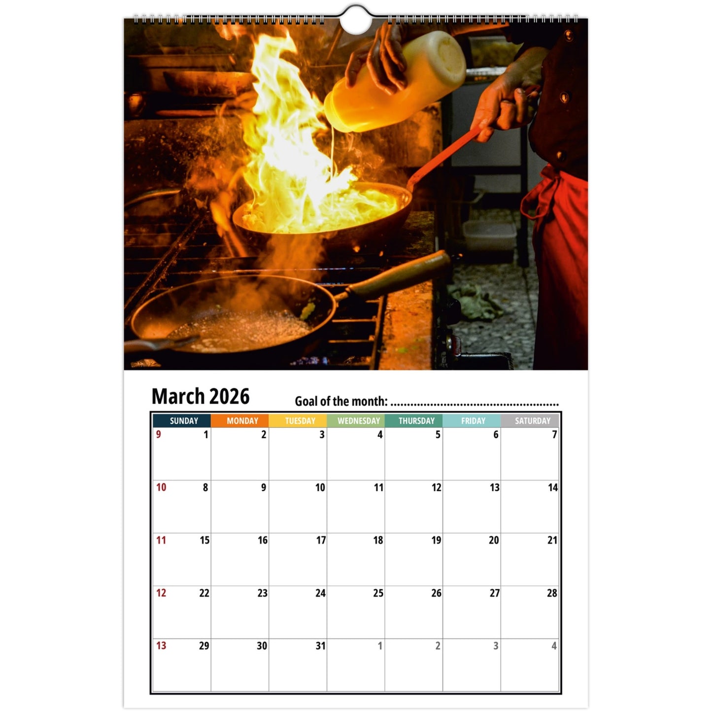 Chef Wall Calendar 2026