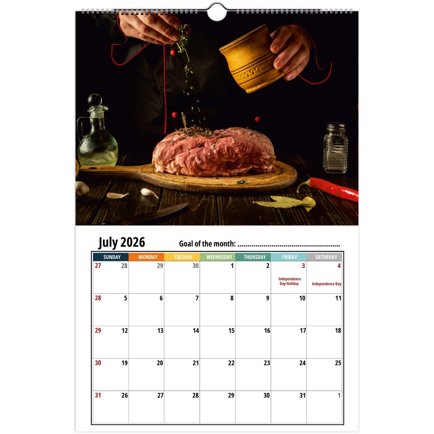 Chef Wall Calendar 2026