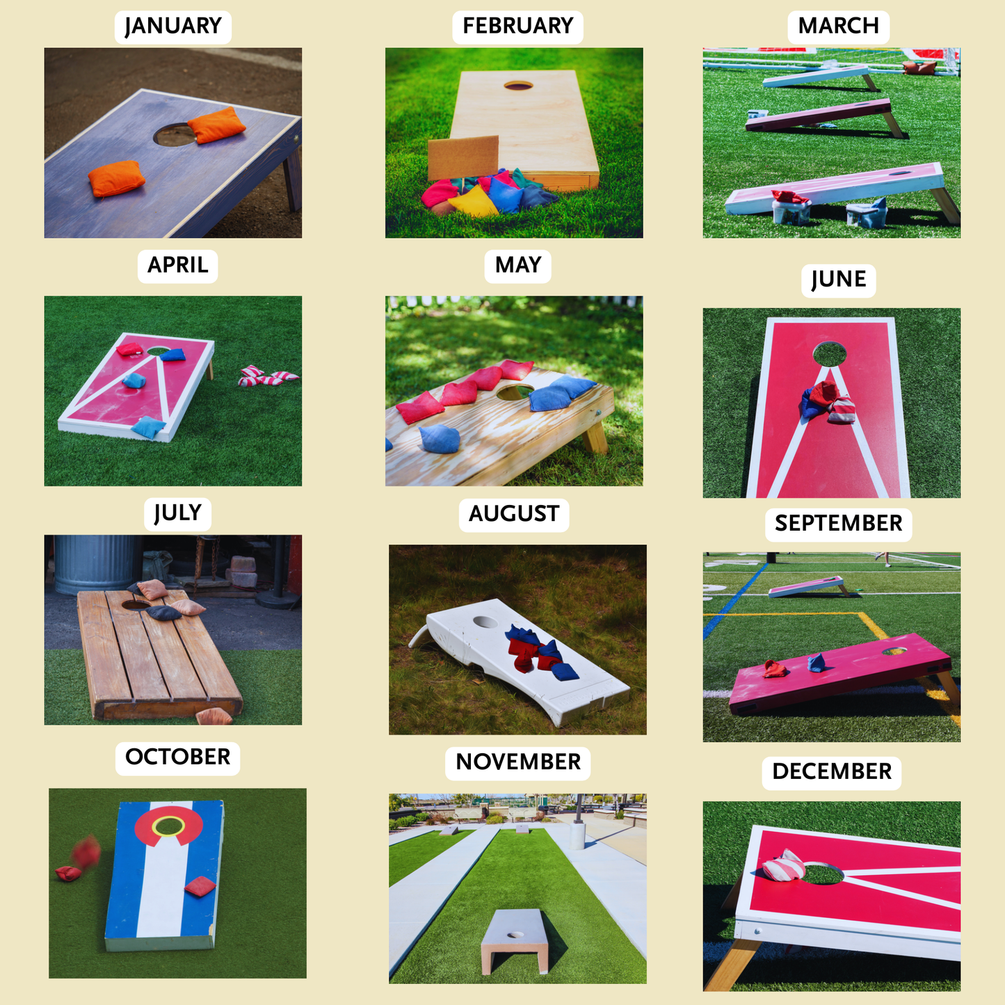 Cornhole Wall Calendar 2026