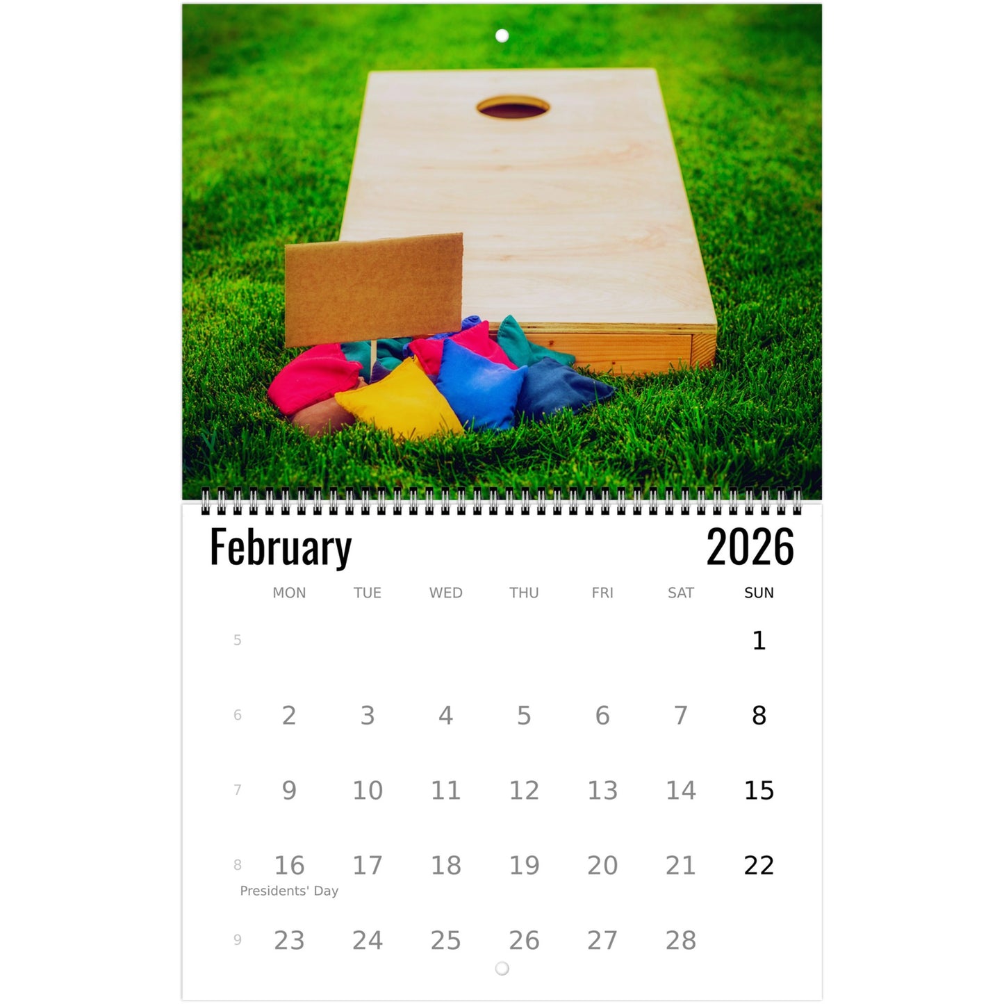 Cornhole Wall Calendar 2026