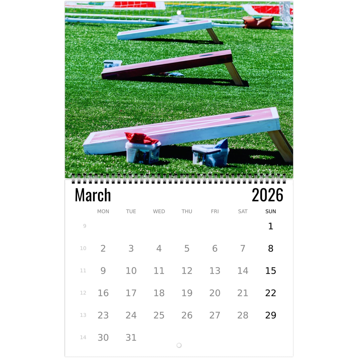 Cornhole Wall Calendar 2026