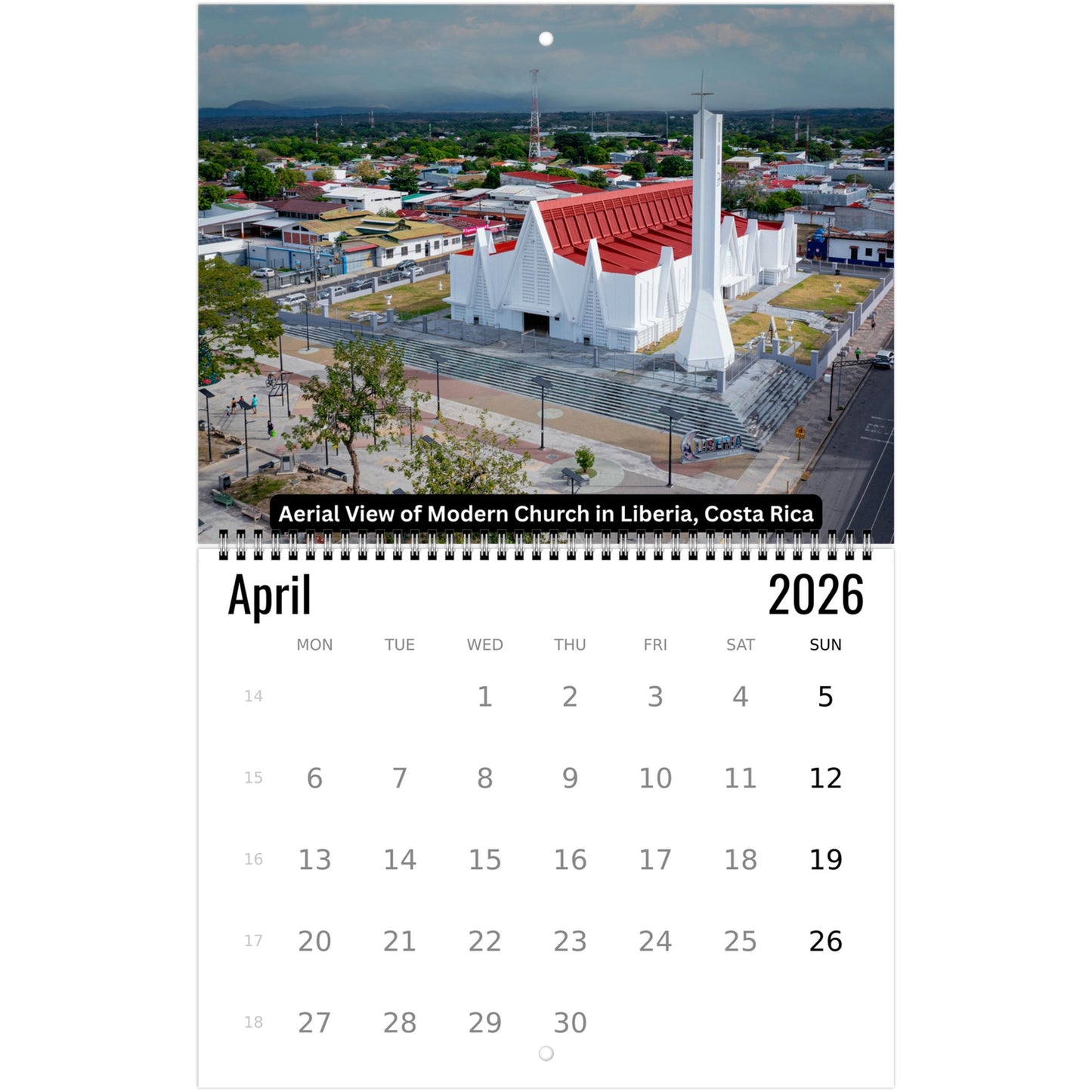 Costa Rica Wall Calendar 2026