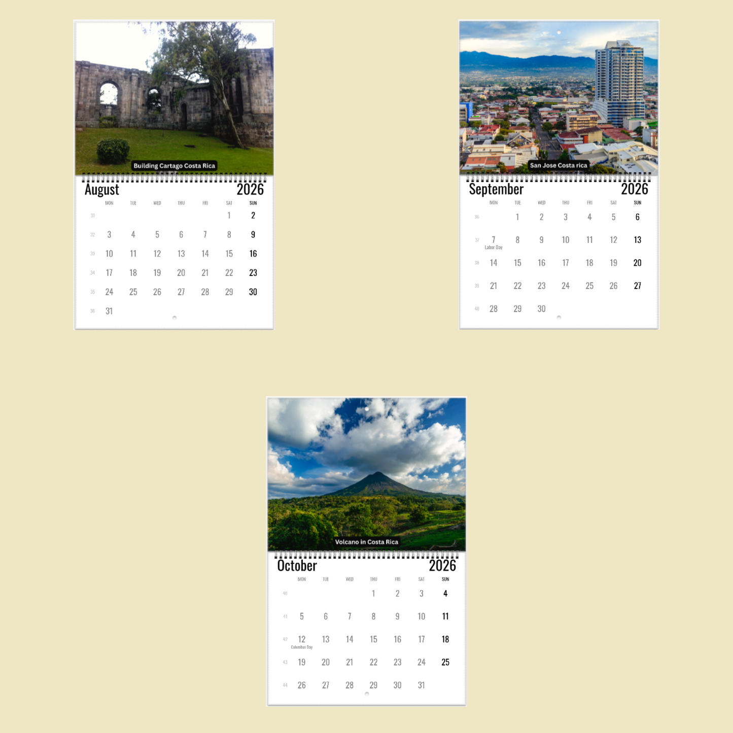 Costa Rica Wall Calendar 2026