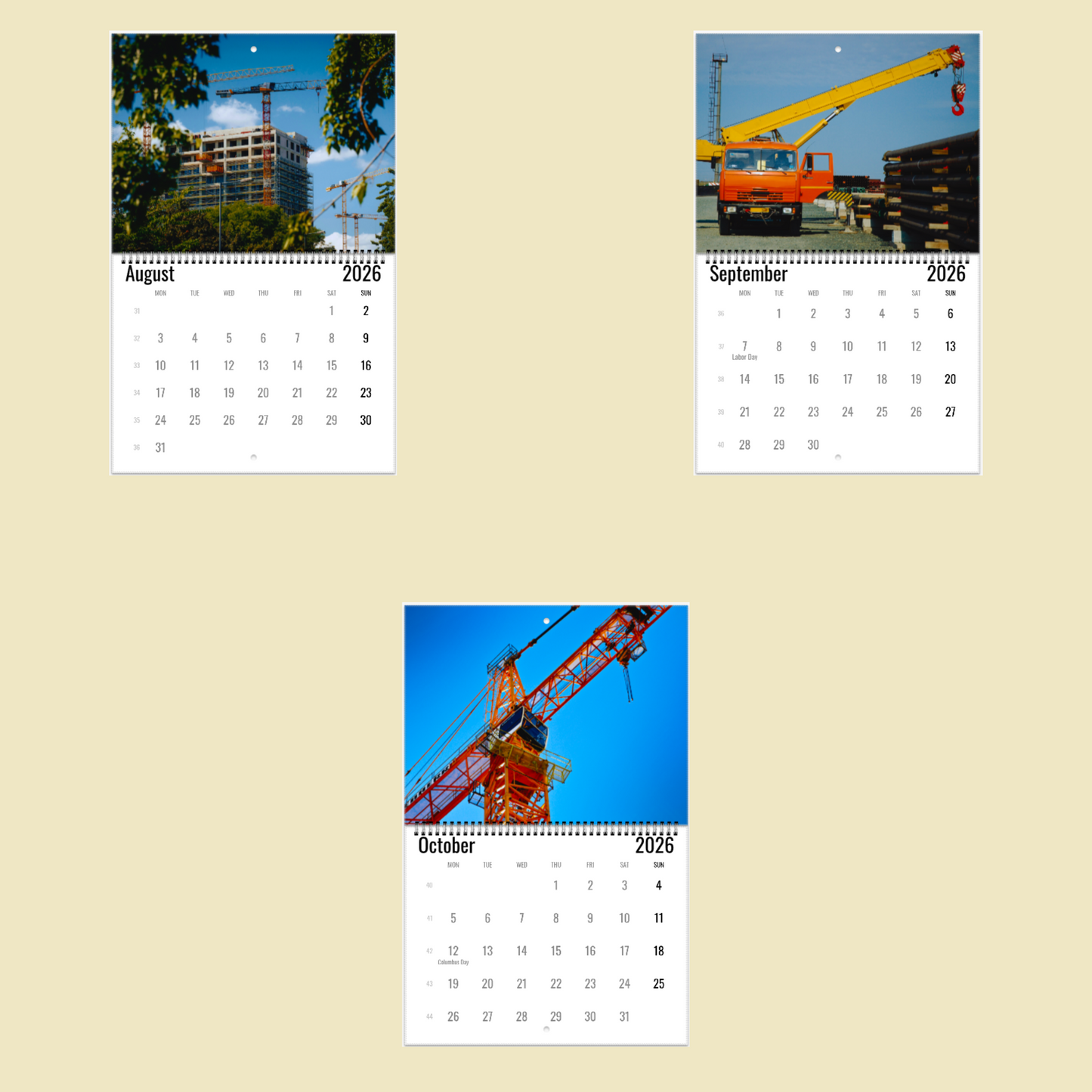 Crane Wall Calendar 2026
