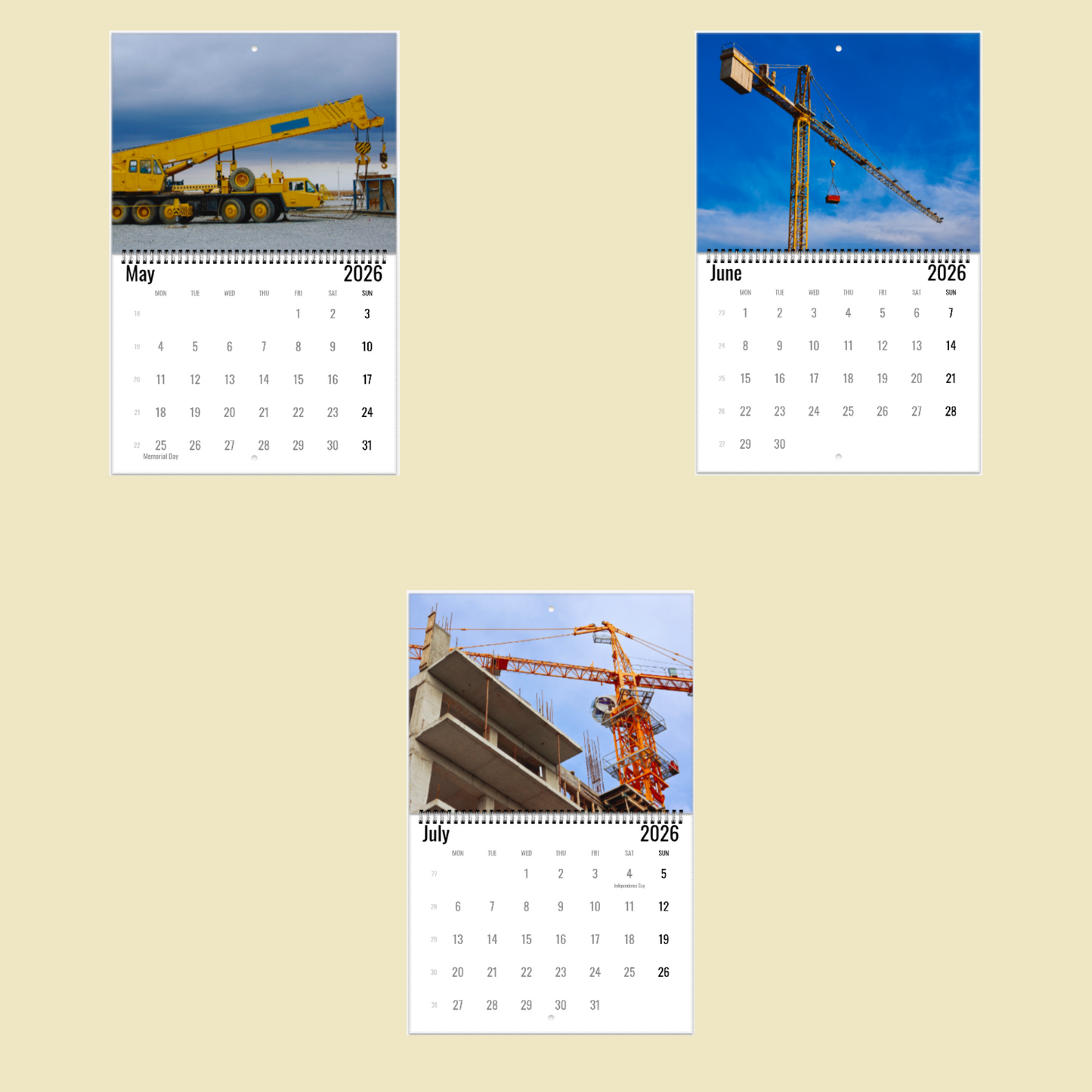 Crane Wall Calendar 2026
