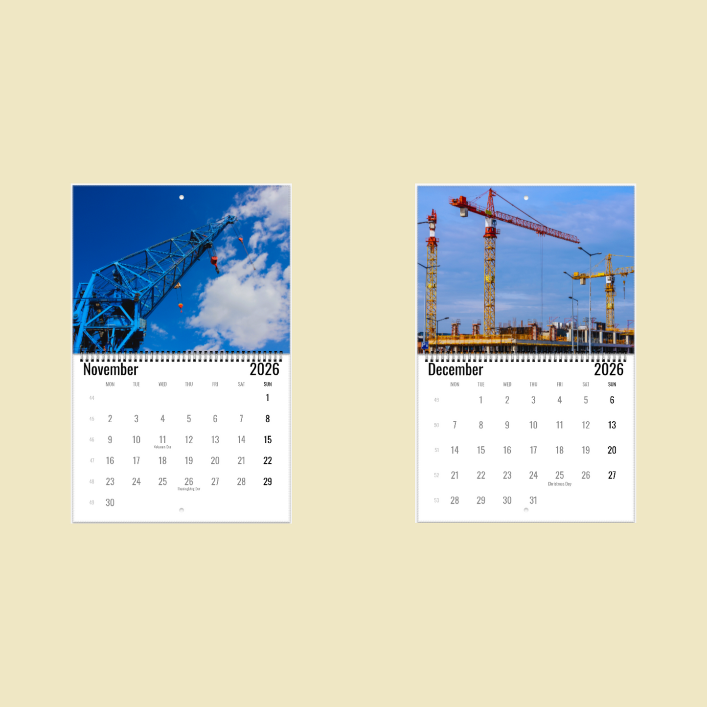 Crane Wall Calendar 2026