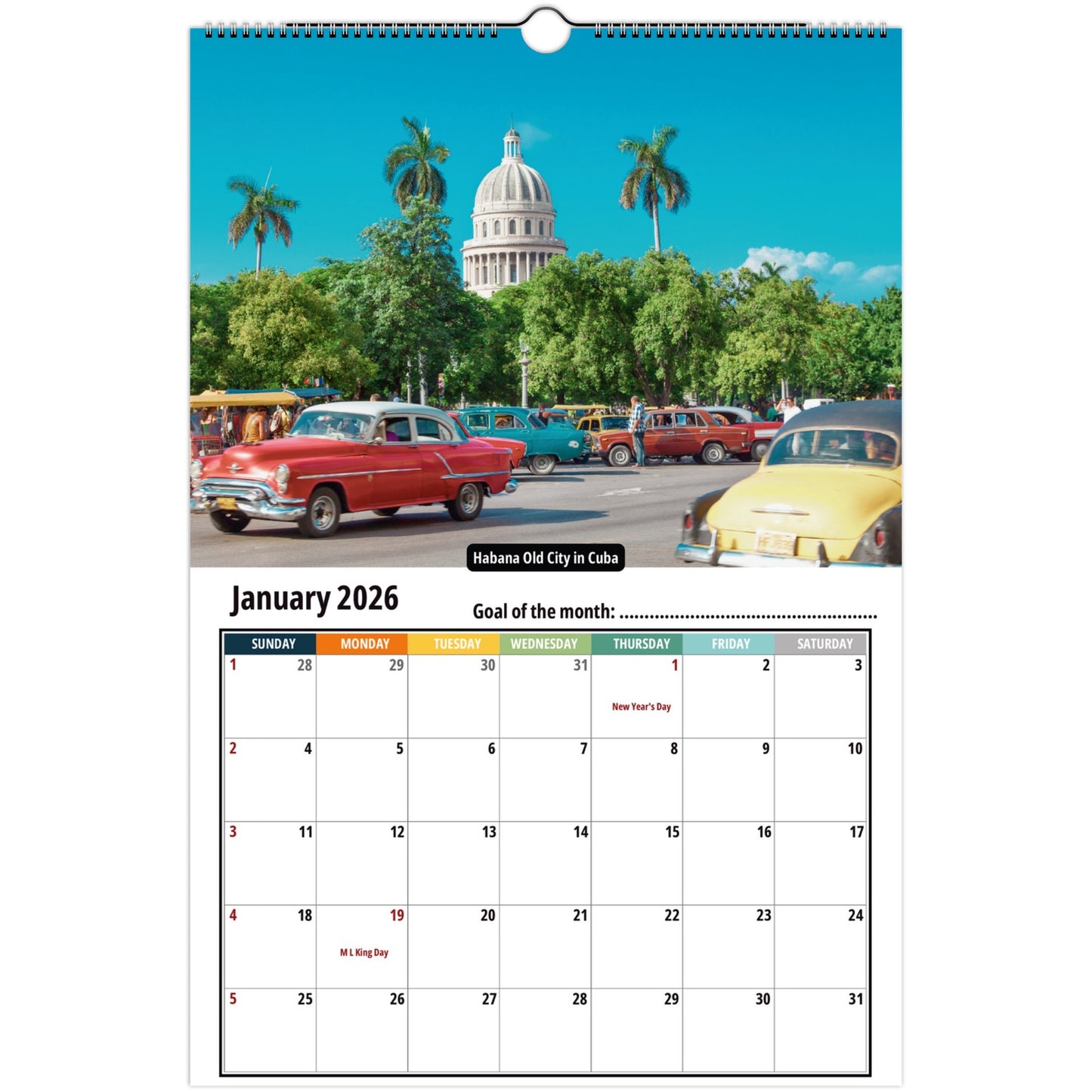 Cuba Calendar 2026