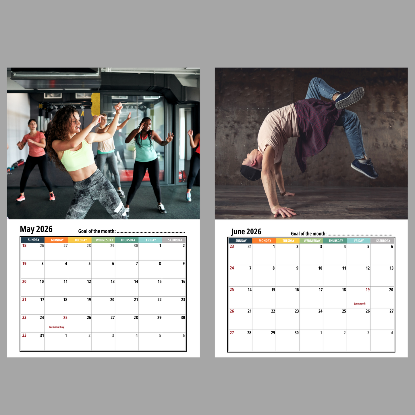 Dance Wall Calendar 2026