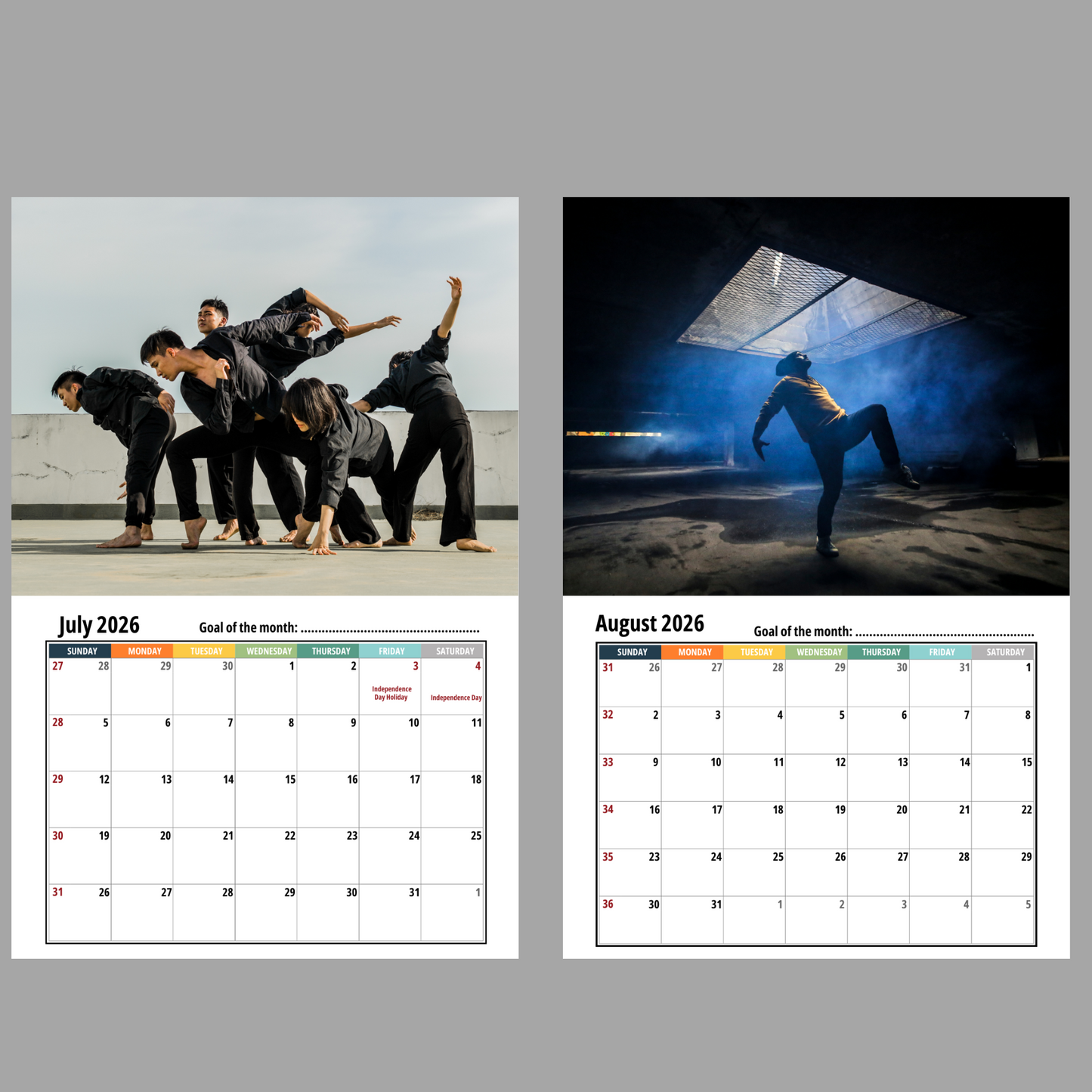 Dance Wall Calendar 2026