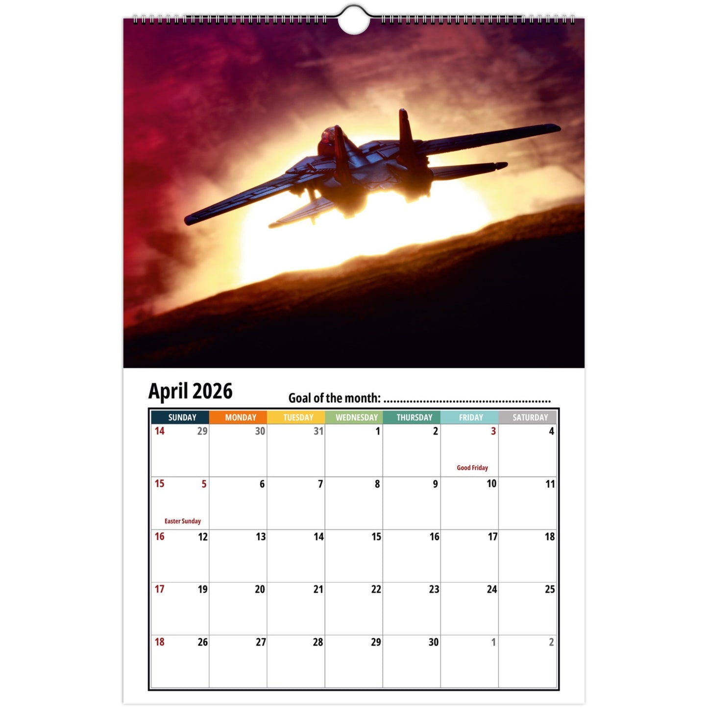 Fighter Jet Wall Calendar 2026