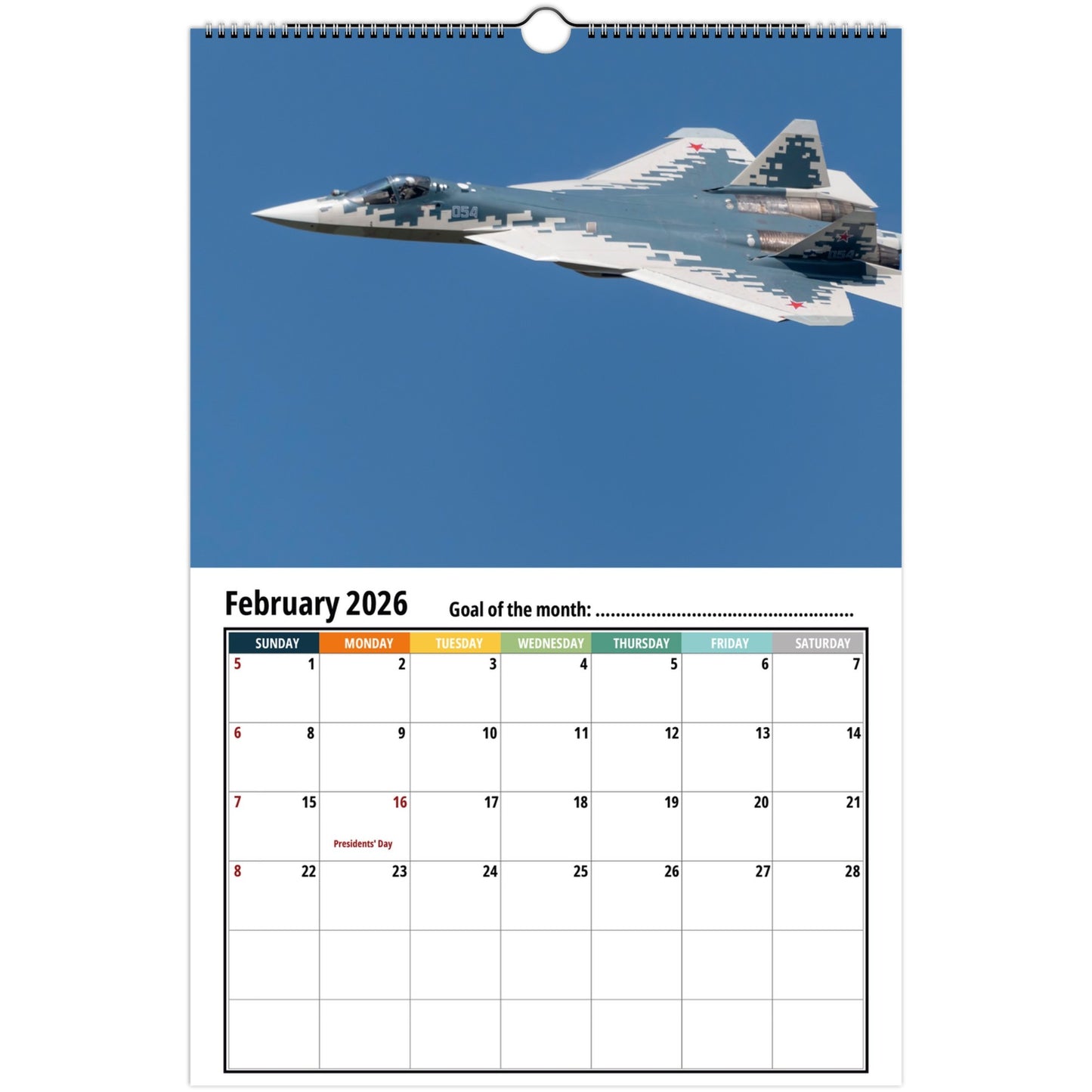 Fighter Jet Wall Calendar 2026