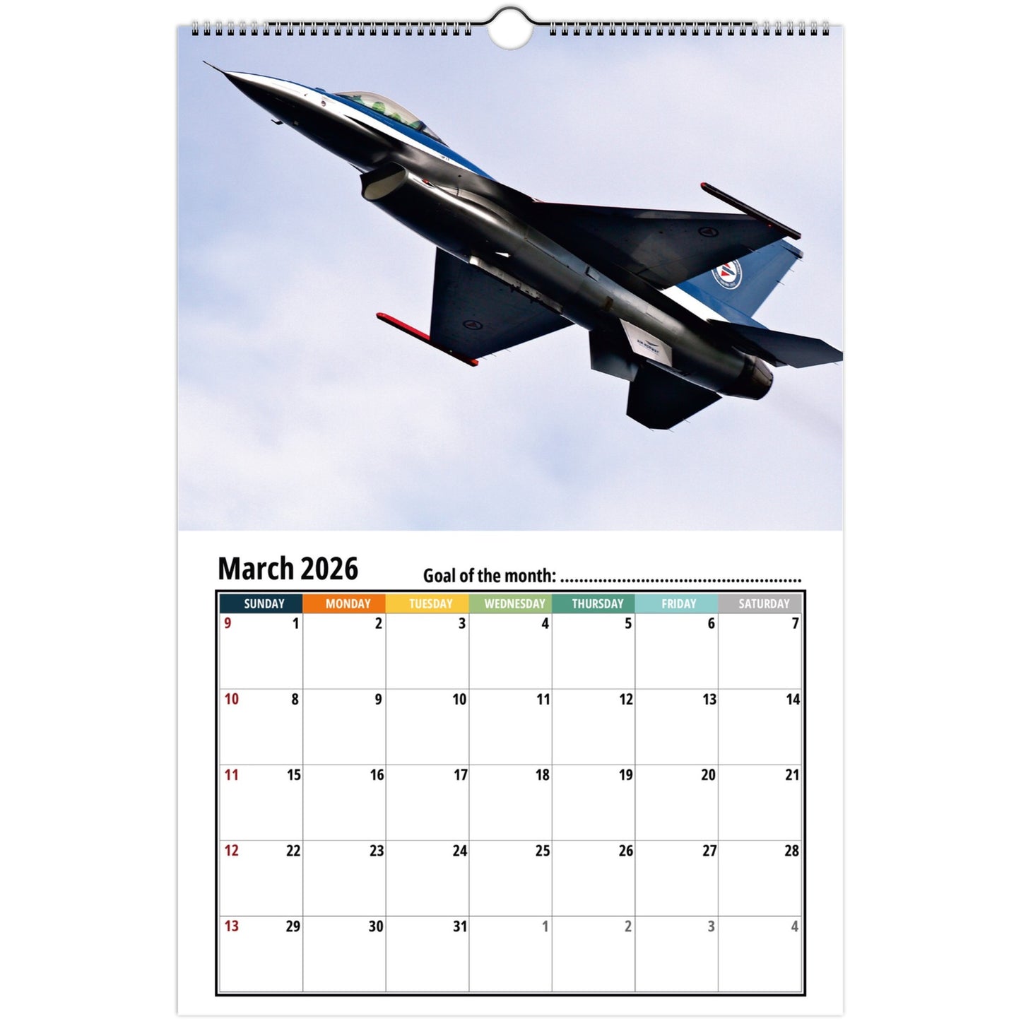 Fighter Jet Wall Calendar 2026