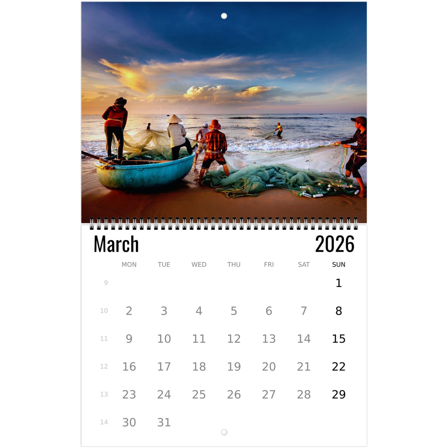 Fishing Wall Calendar 2026