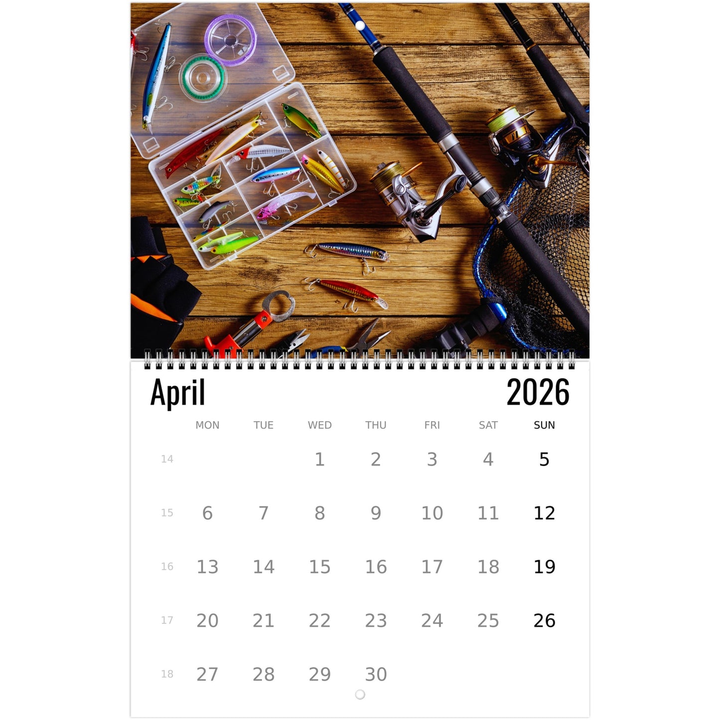 Fishing Wall Calendar 2026