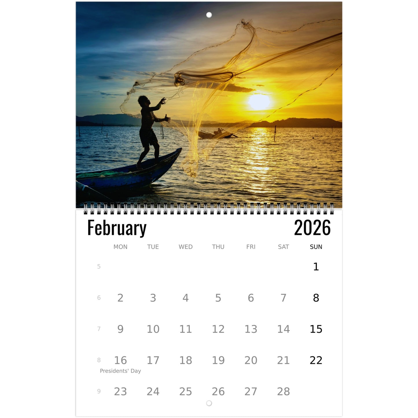 Fishing Wall Calendar 2026