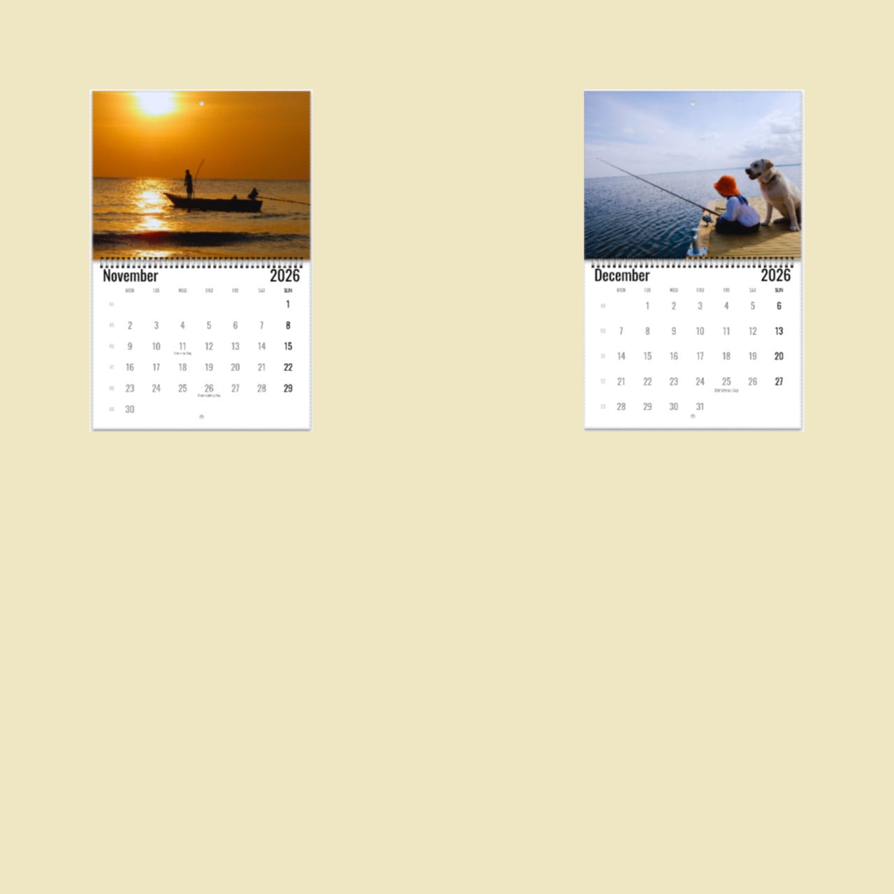 Fishing Wall Calendar 2026