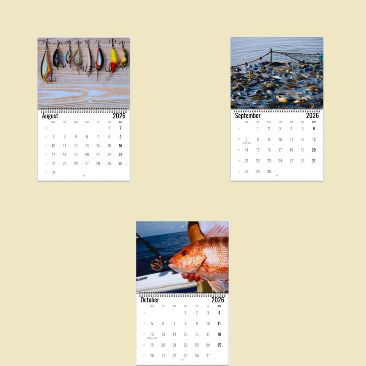 Fishing Wall Calendar 2026