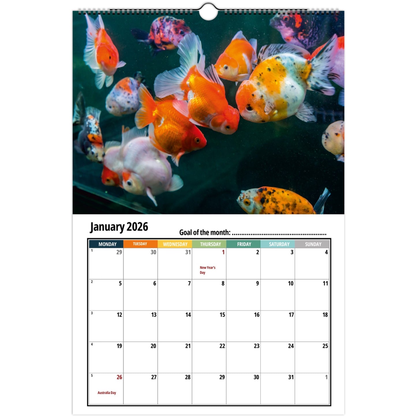 Goldfish Calendar 2026