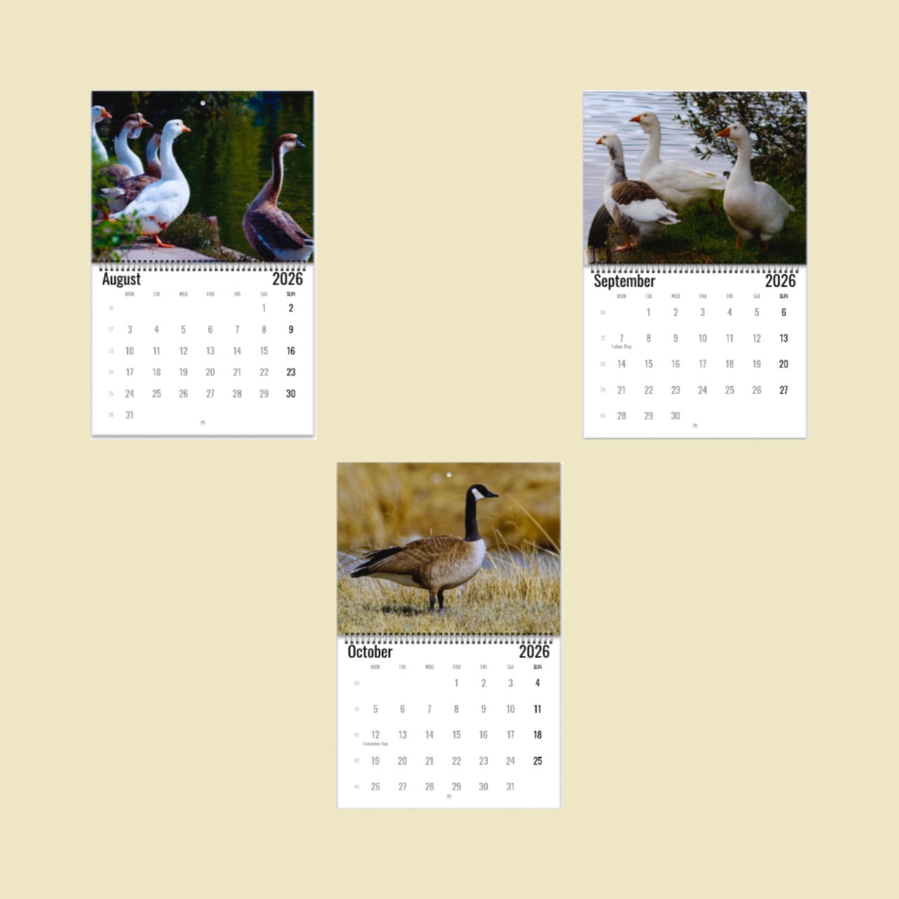 Goose Wall Calendar 2026