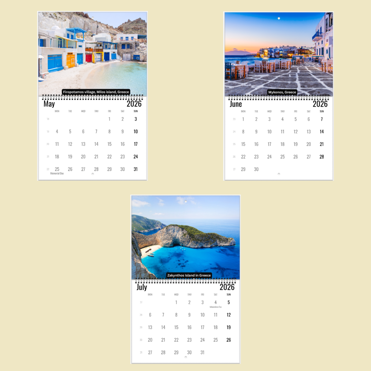 Greece Wall Calendar 2026