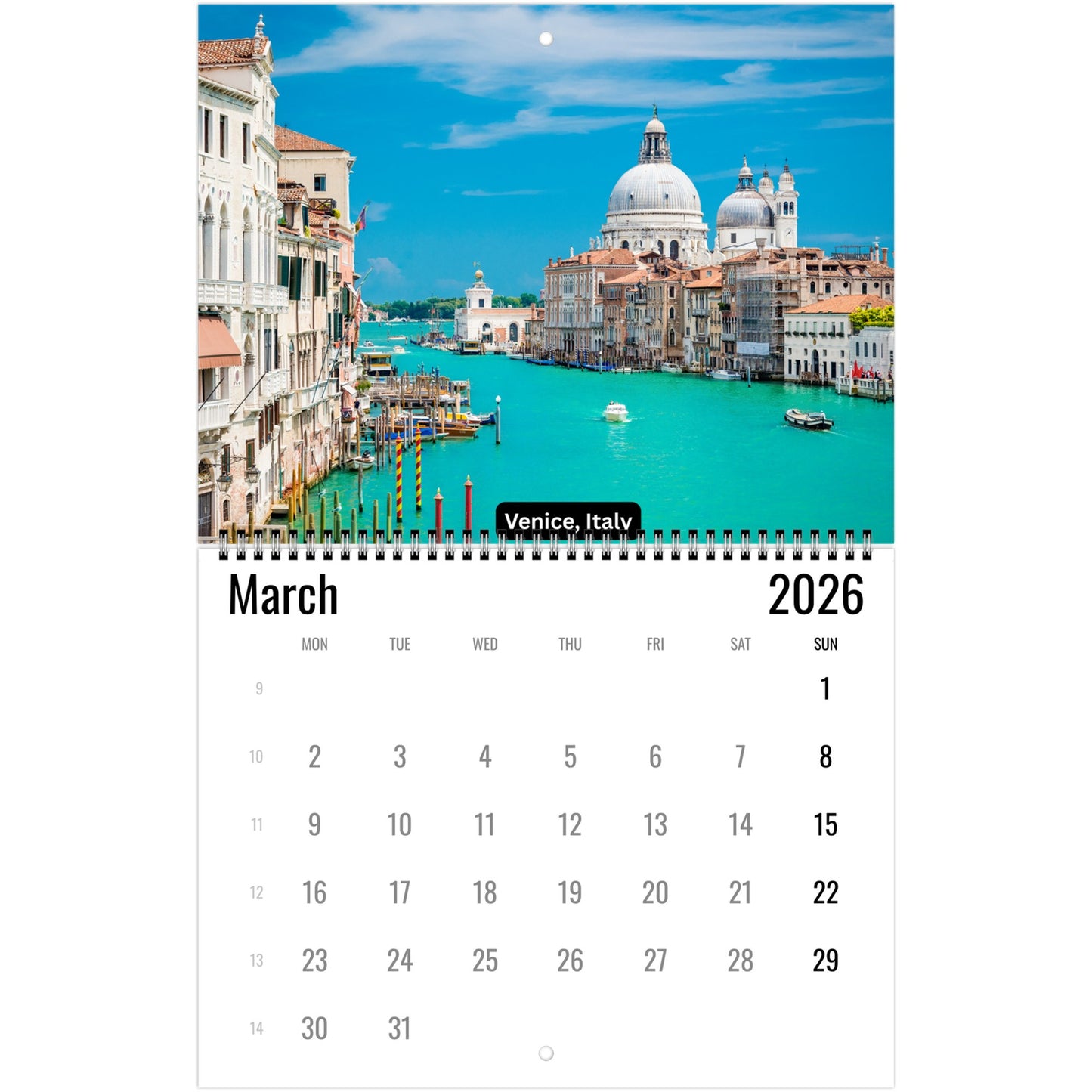 Italy Wall Calendar 2026