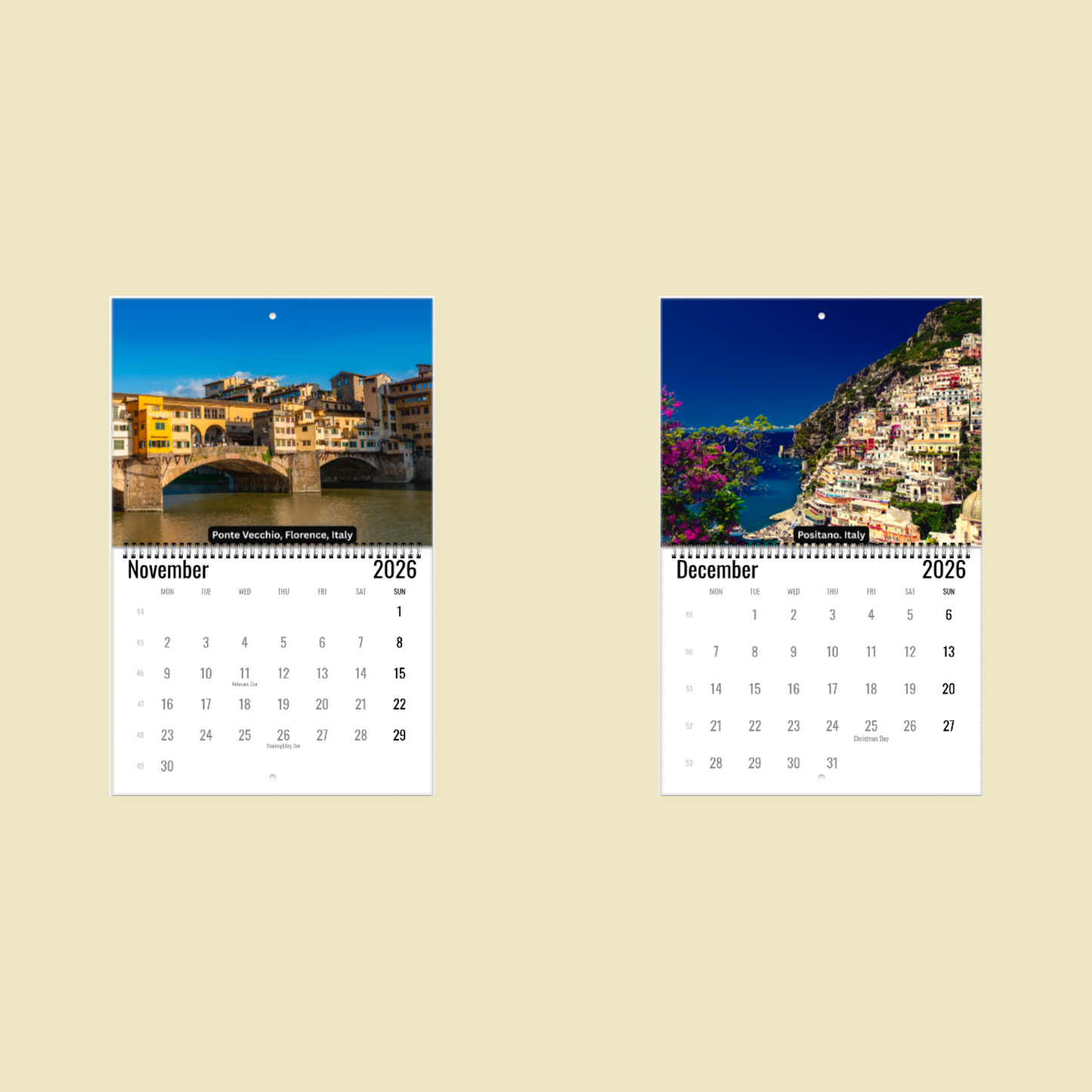 Italy Wall Calendar 2026