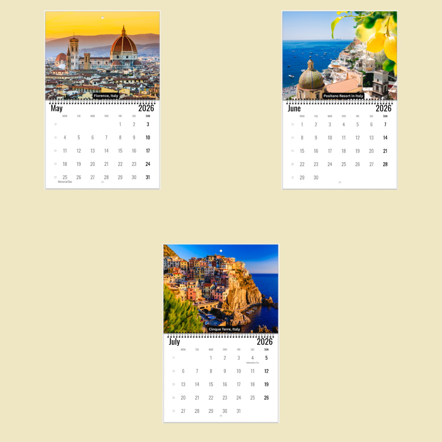 Italy Wall Calendar 2026