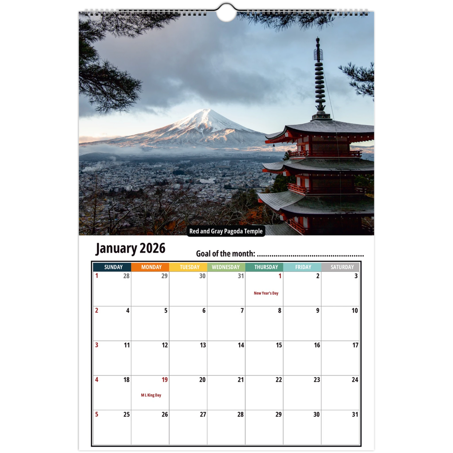 Japan Wall Calendar 2026