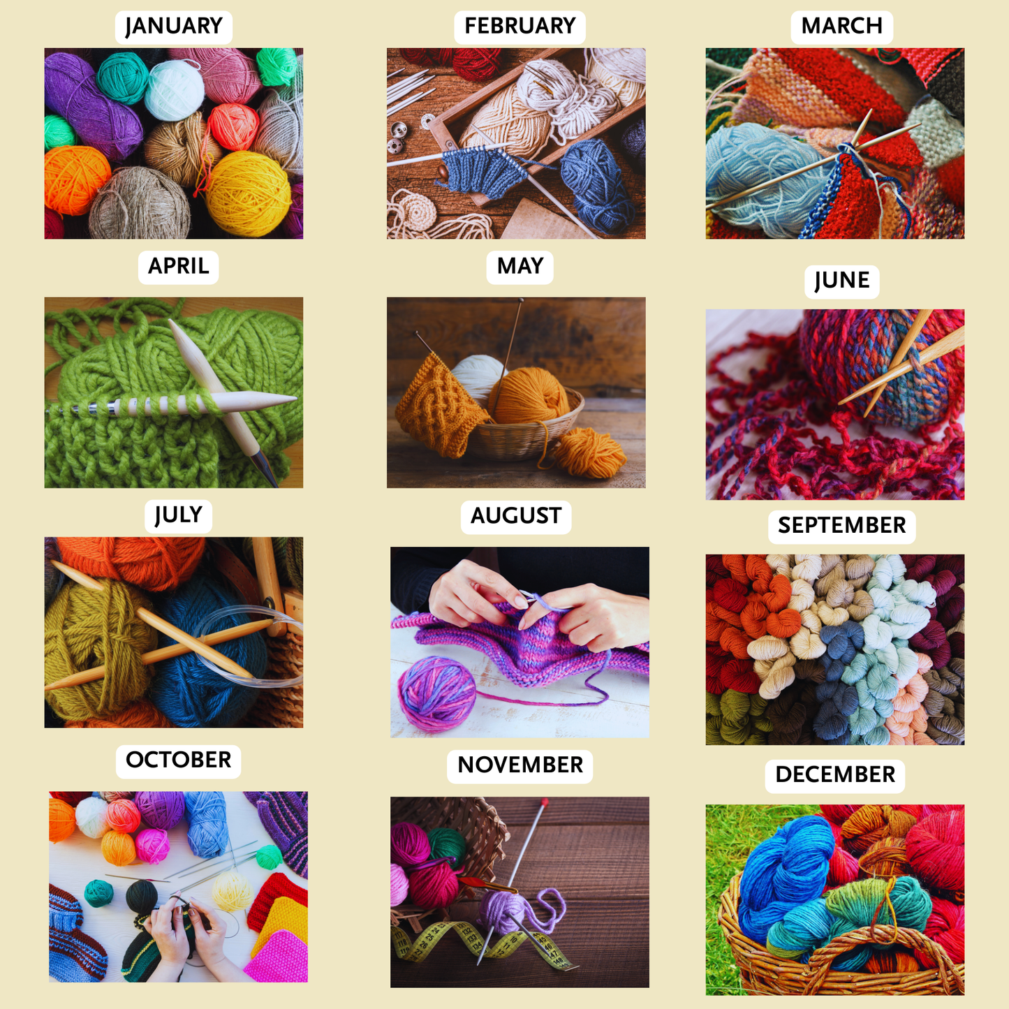 Knitting and Crochetting Wall Calendar 2026
