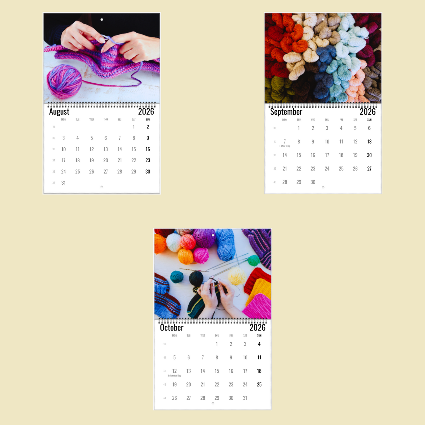 Knitting and Crochetting Wall Calendar 2026