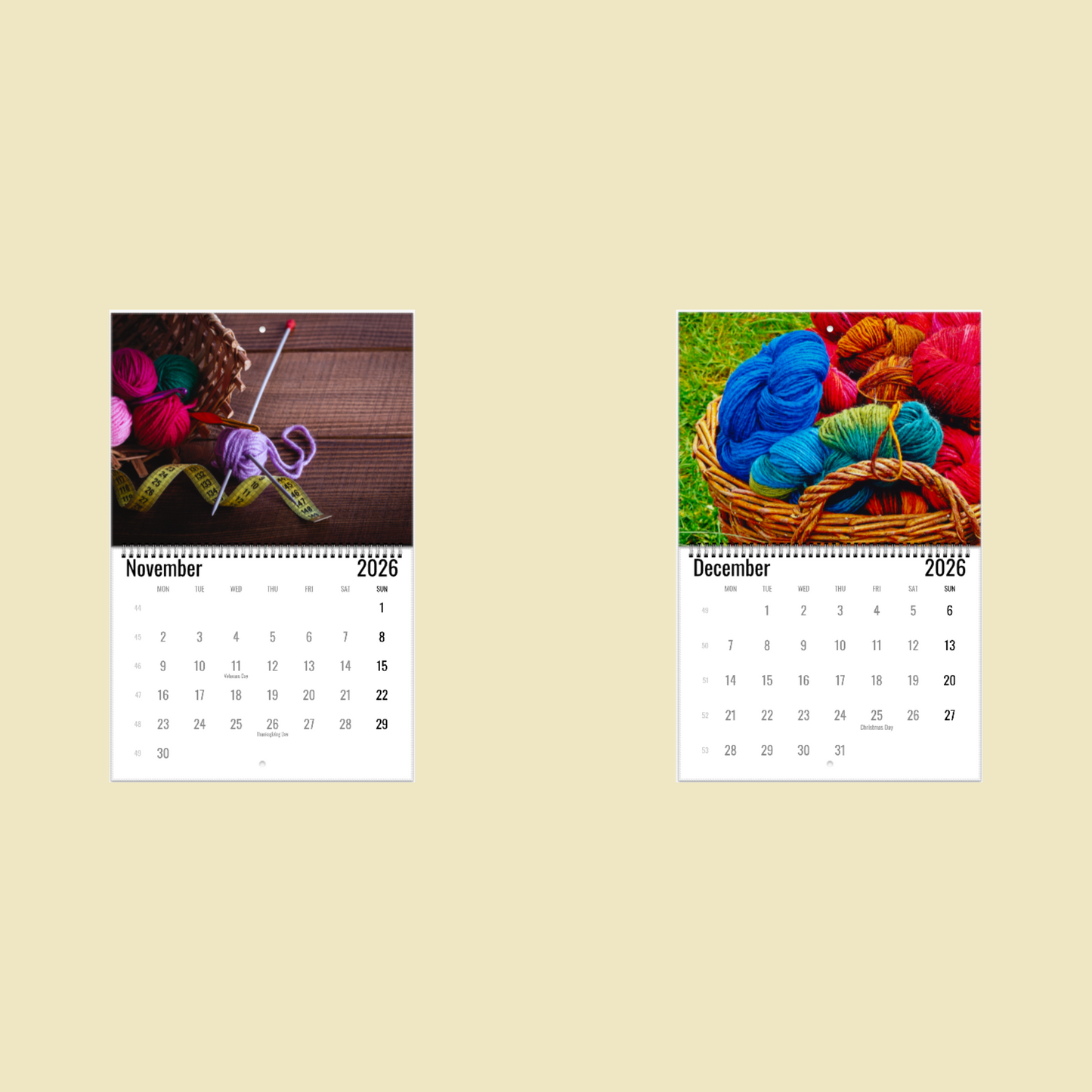 Knitting and Crochetting Wall Calendar 2026