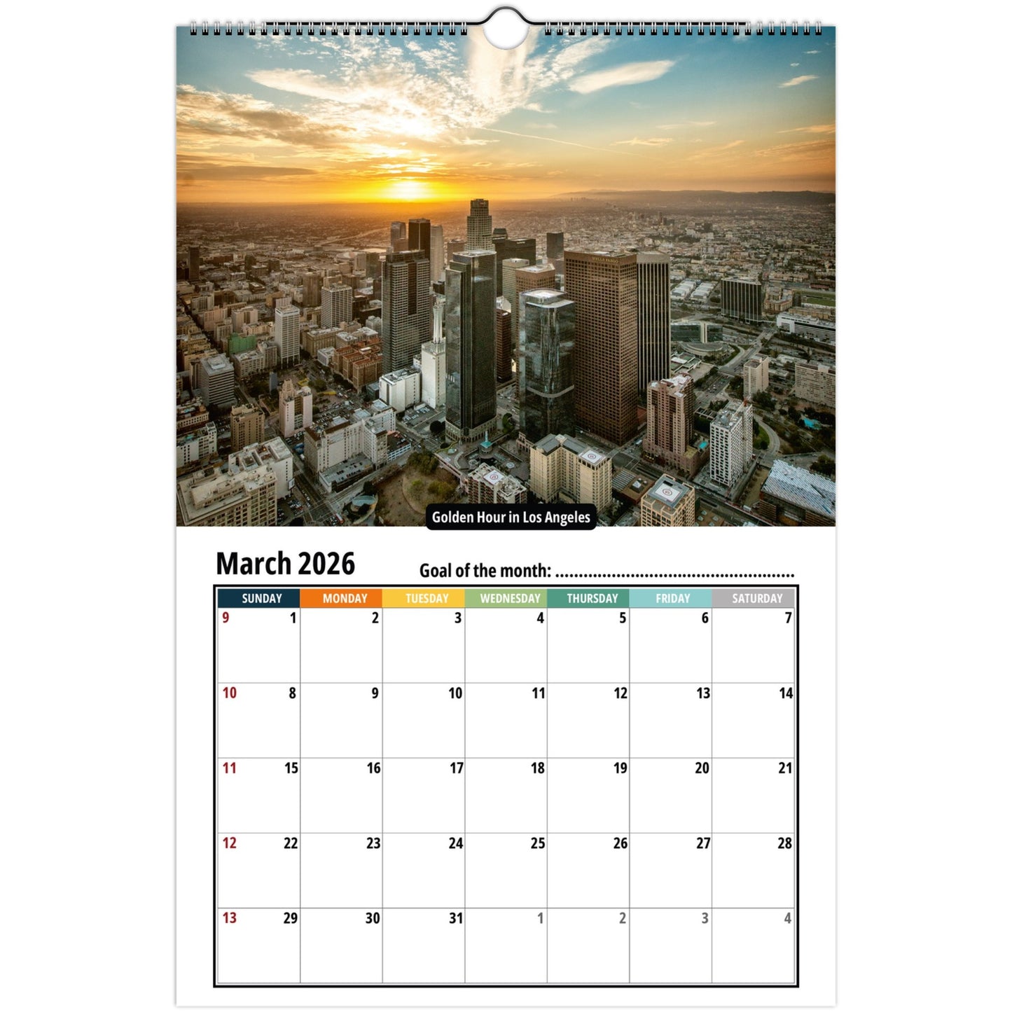 Los Angeles Wall Calendar 2026