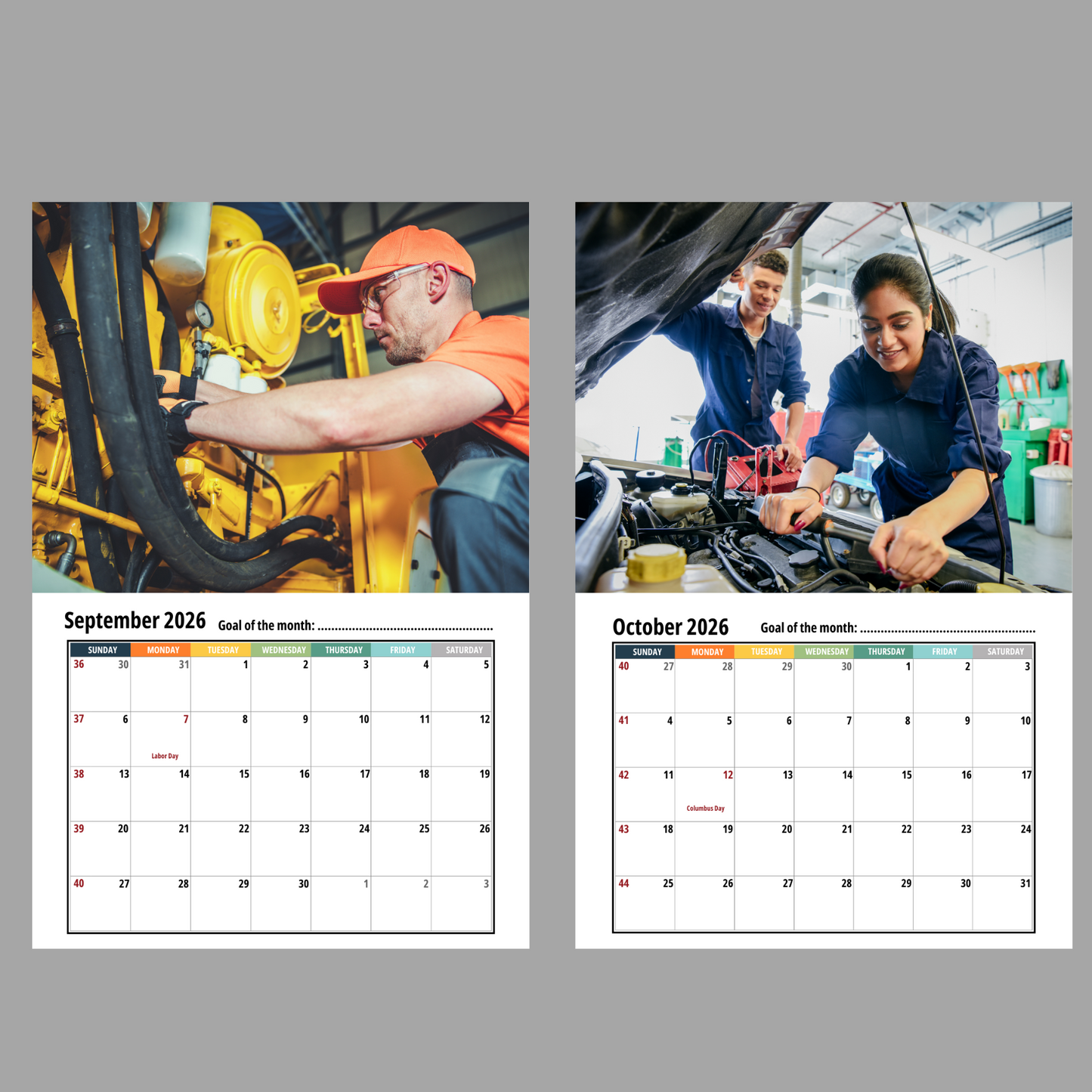 Mechanical Engineer Wall Calendar 2026