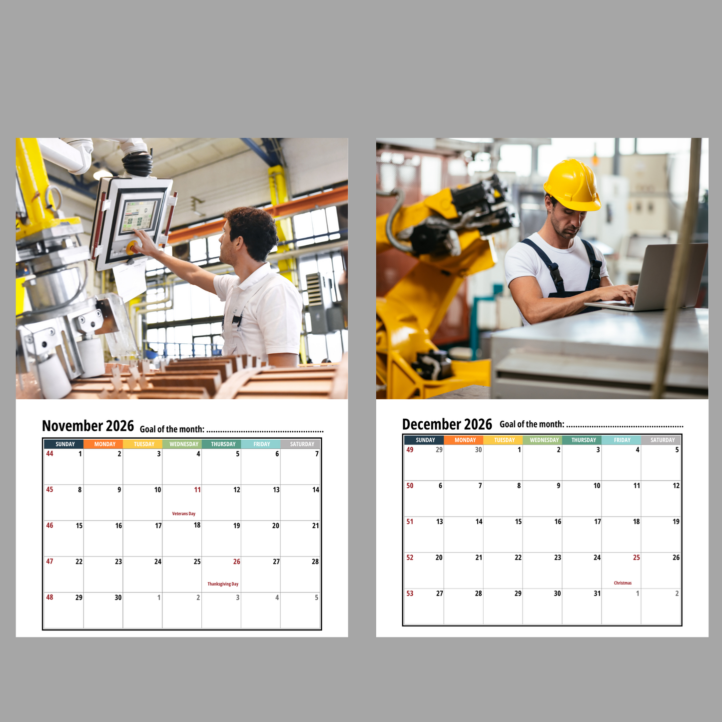 Mechanical Engineer Wall Calendar 2026