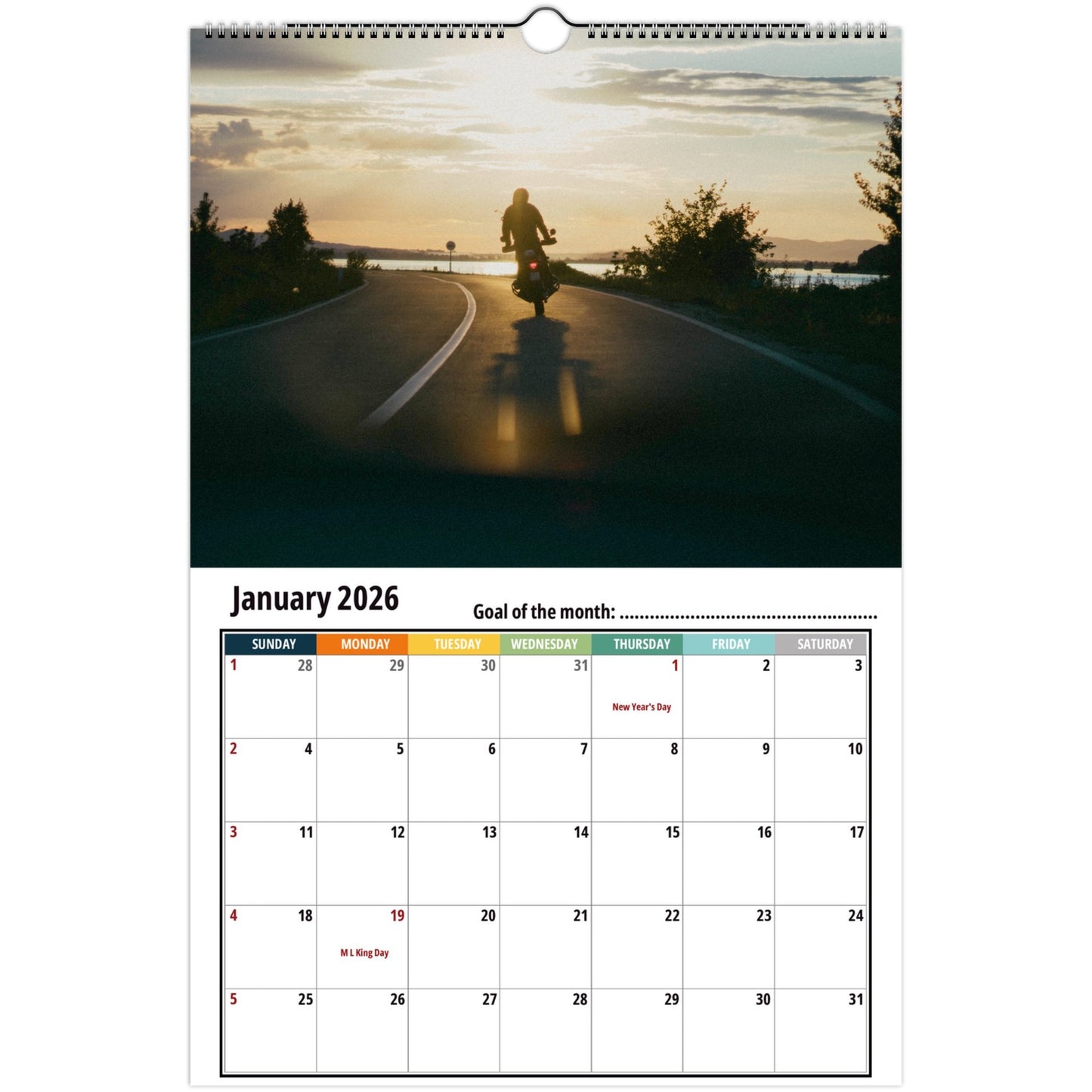 Motorcycle Wall Calendar 2026