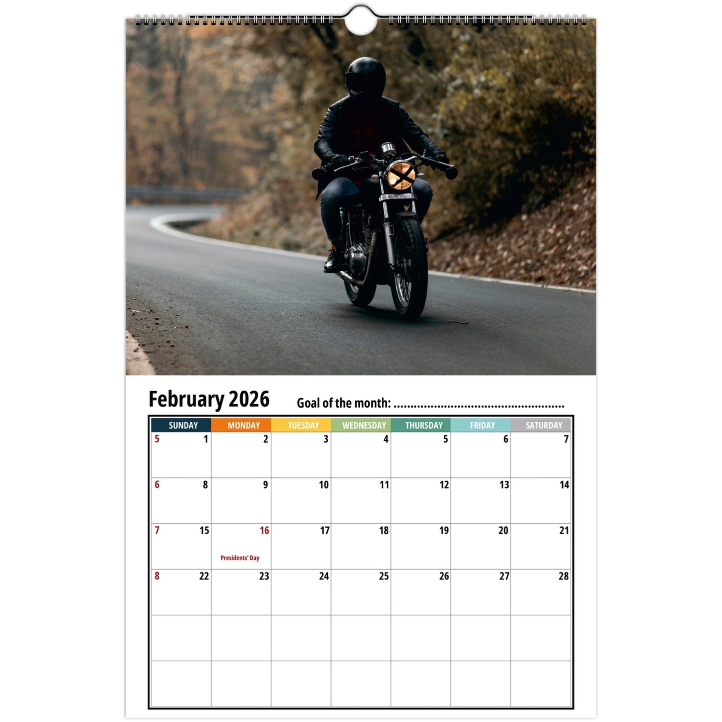 Motorcycle Wall Calendar 2026